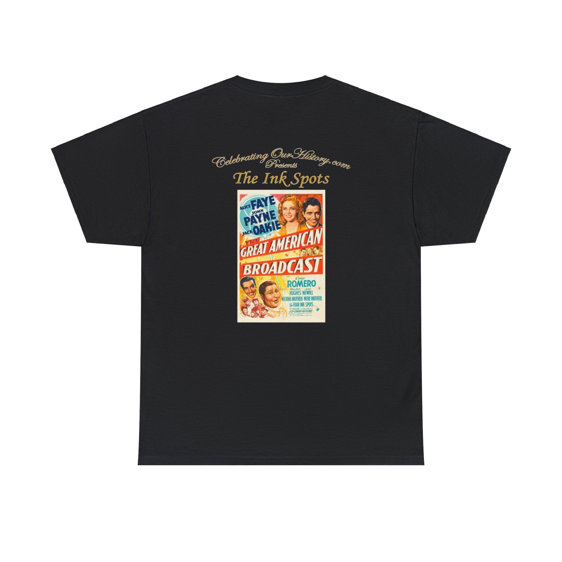 The Ink Spots - The Great American Broadcast (1941) -  Front and Back Printed Concert Style T-Shirt