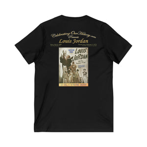 Louis Jordan - Souvenir Book - Front and Back Printed Concert Style V-Neck T-Shirt