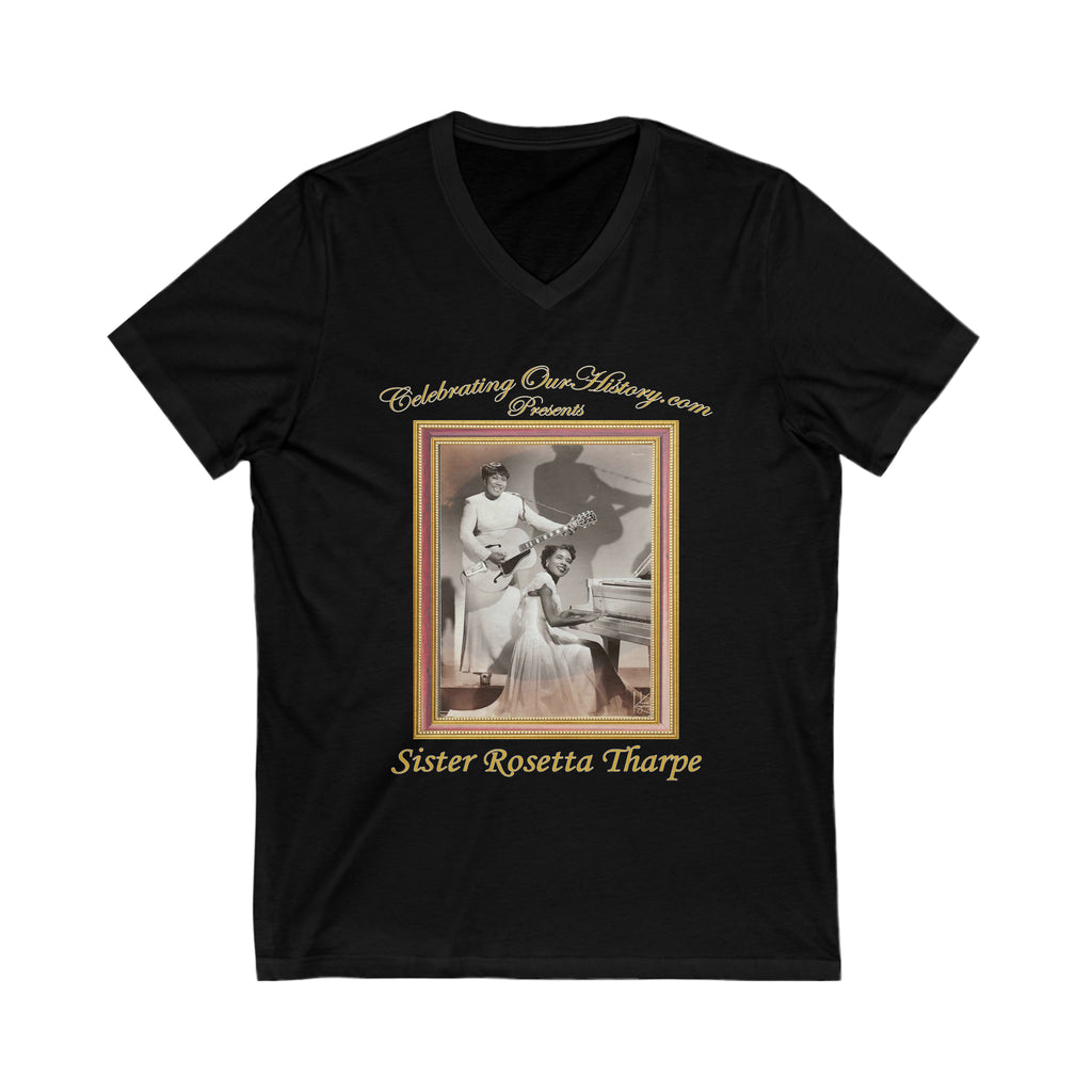 Sister Rosetta Tharpe - Complete Sister Rosetta Tharpe - Front and Back Printed Concert Style V-Neck T-Shirt