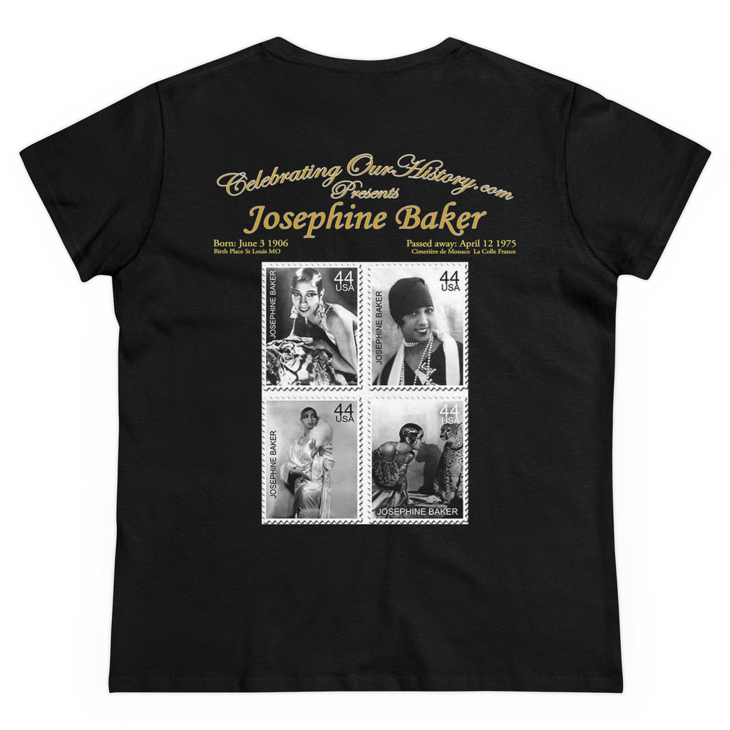 Josephine Baker - Four Stamps -  Front and Back Printed Concert Style Women's T-Shirt