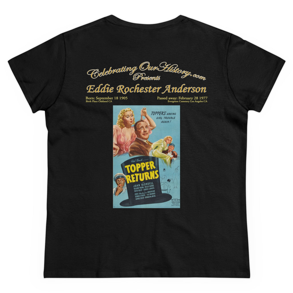 Eddie “Rochester” Anderson - Topper Returns (1941) v2 -  Front and Back Printed Concert Style Women's T-Shirt