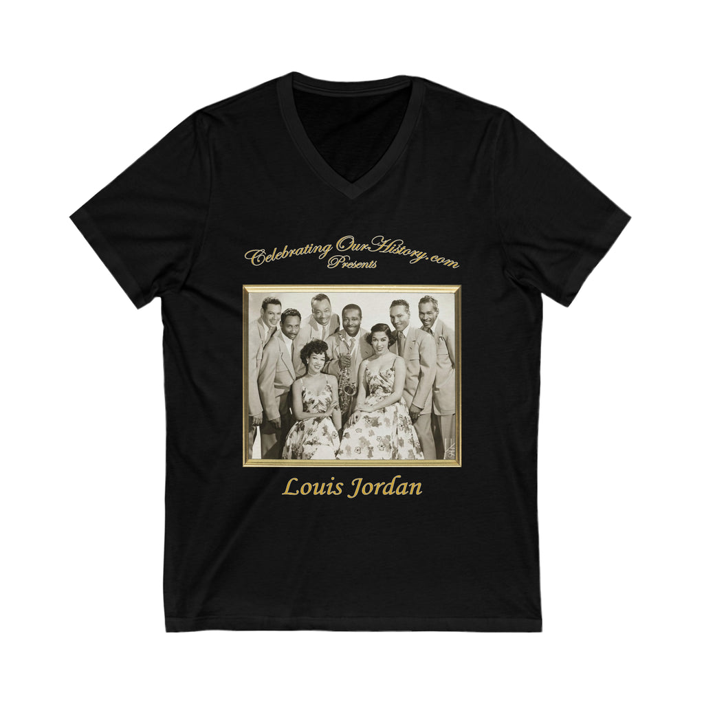Louis Jordan - Souvenir Book - Front and Back Printed Concert Style V-Neck T-Shirt