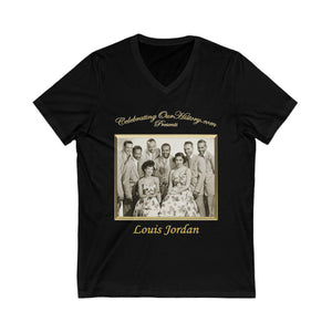 Louis Jordan - Souvenir Book - Front and Back Printed Concert Style V-Neck T-Shirt