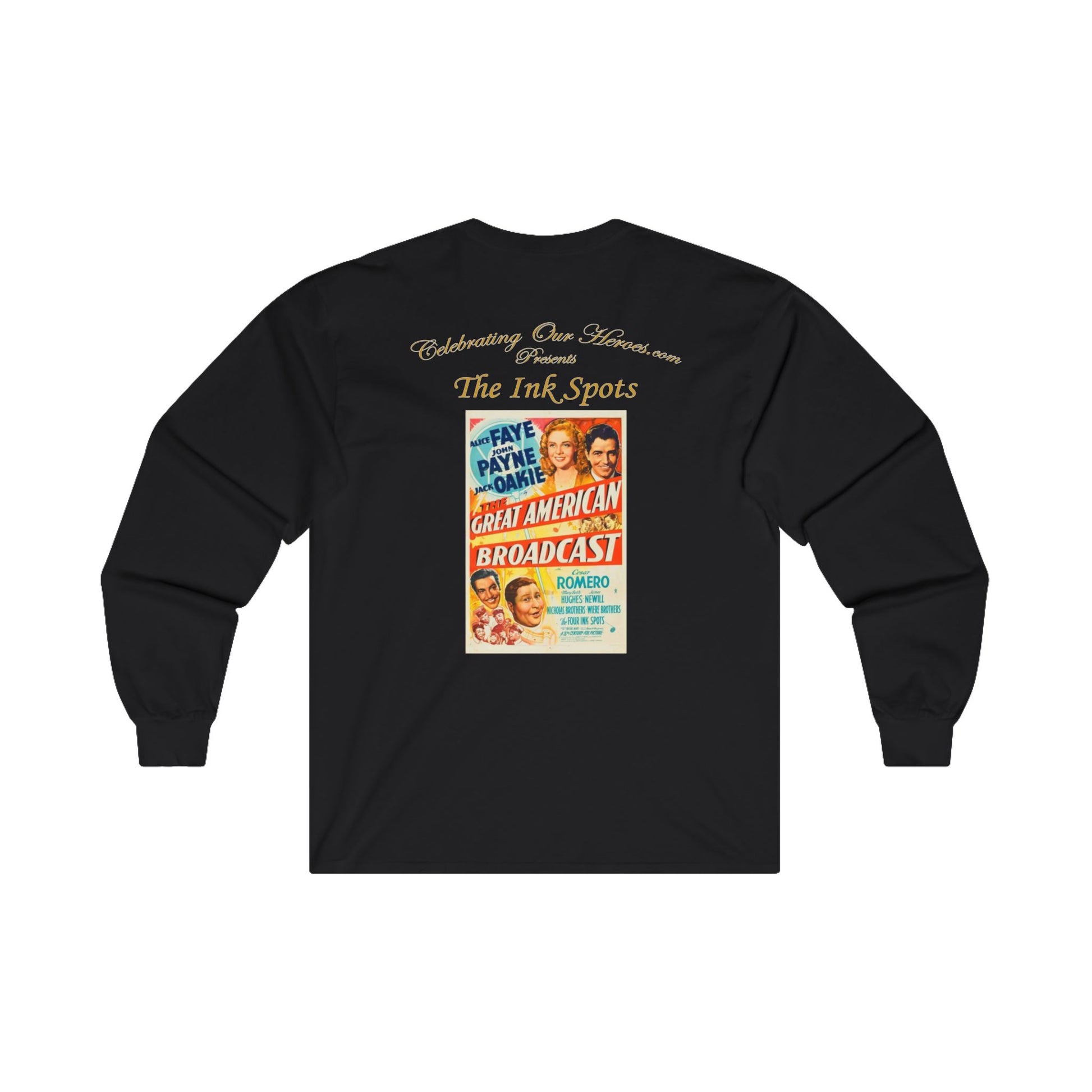 The Ink Spots - The Great American Broadcast (1941) - Front and Back Printed Concert Style Long Sleeve T-Shirt
