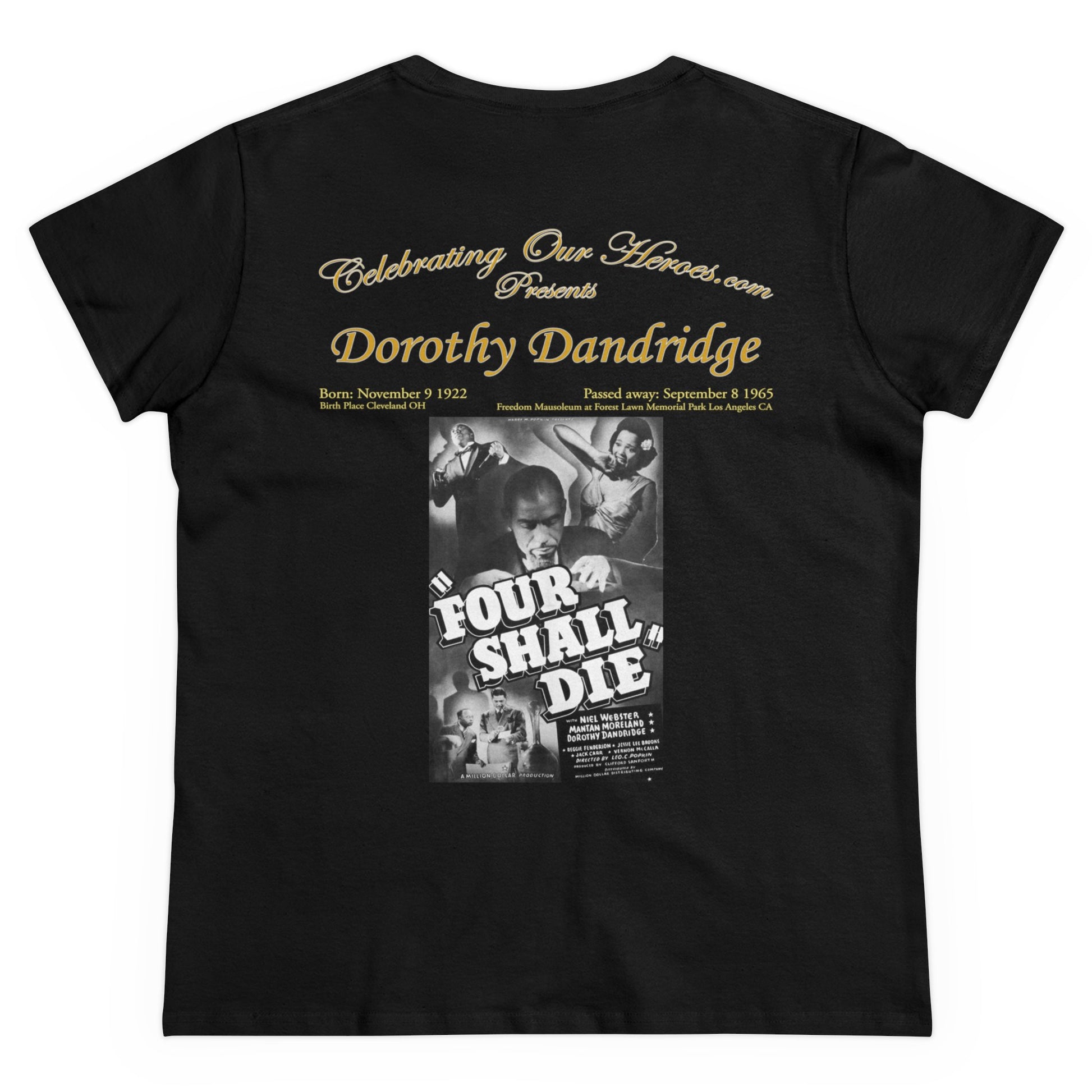 Dorothy Dandridge - Four Shall Die (1940) -  Front and Back Printed Concert Style Women's T-Shirt