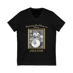 Chick Webb - Celoron Park - Front and Back Printed Concert Style V-Neck T-Shirt