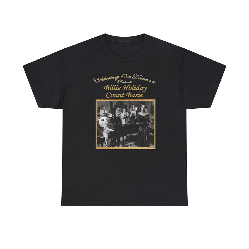 Billie Holiday And Count Basie - Billie Holiday And Count Basie -  Front and Back Printed Concert Style T-Shirt