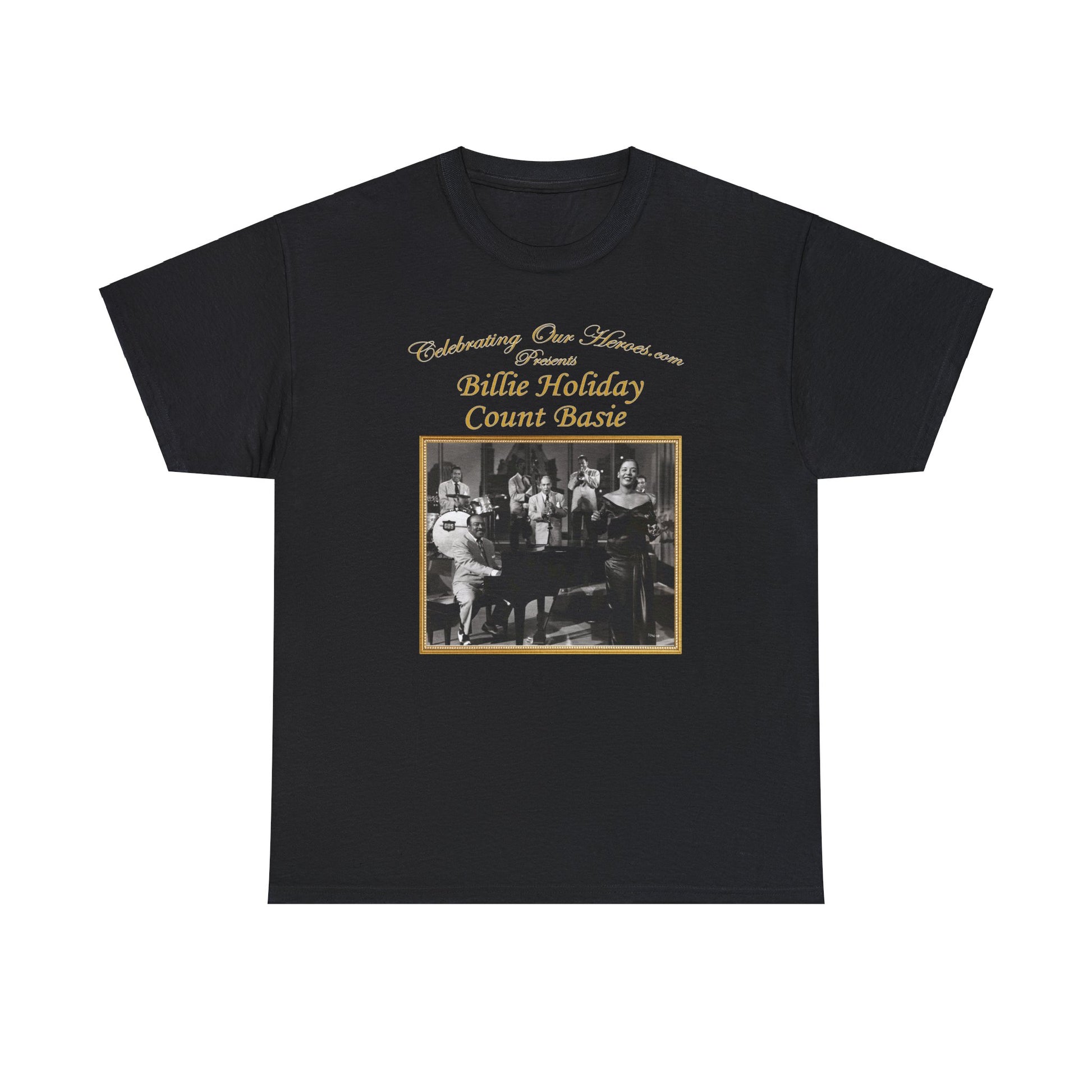 Billie Holiday And Count Basie - Billie Holiday And Count Basie -  Front and Back Printed Concert Style T-Shirt