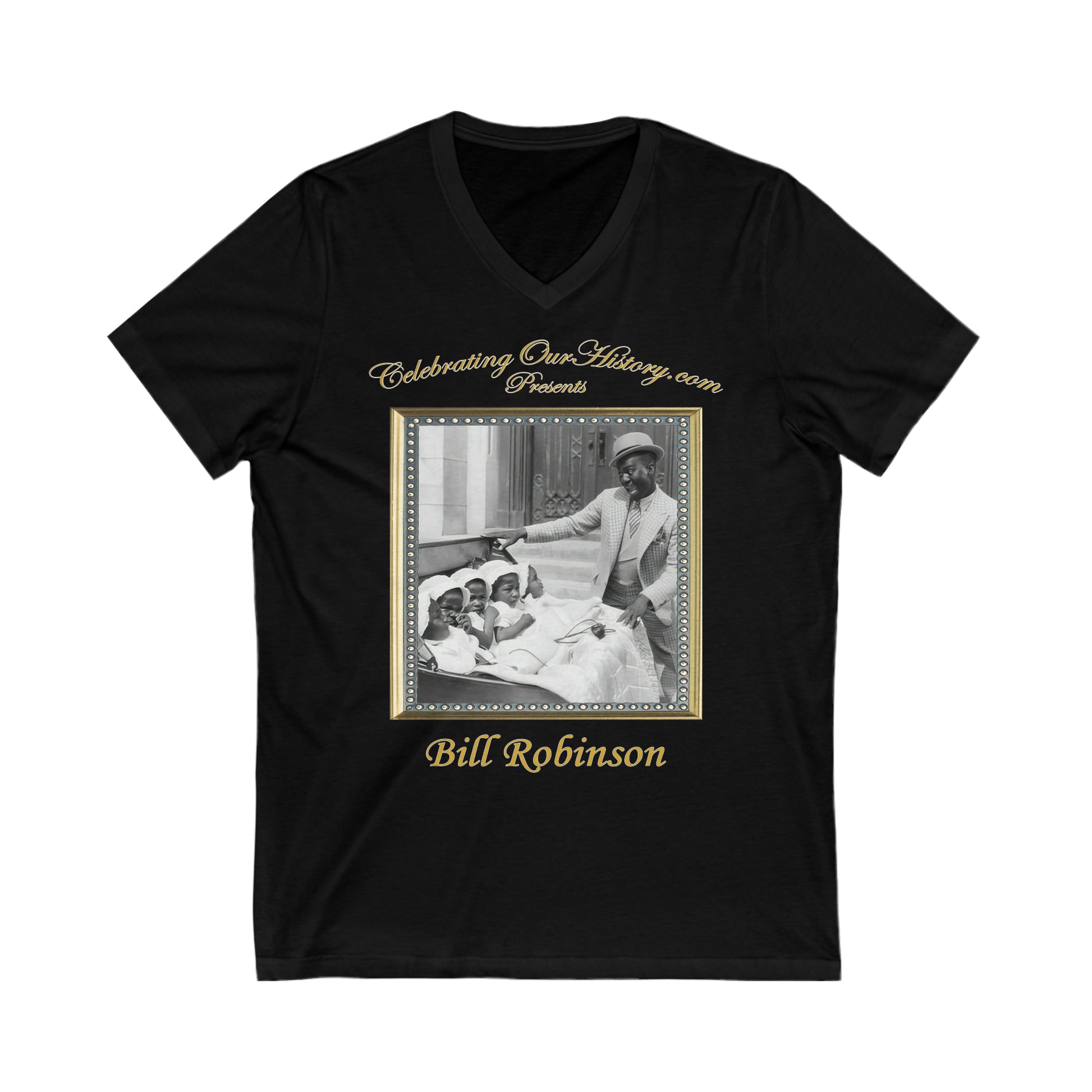Bill Robinson - The Big Broadcast of 1936 - Front and Back Printed Concert Style V-Neck T-Shirt