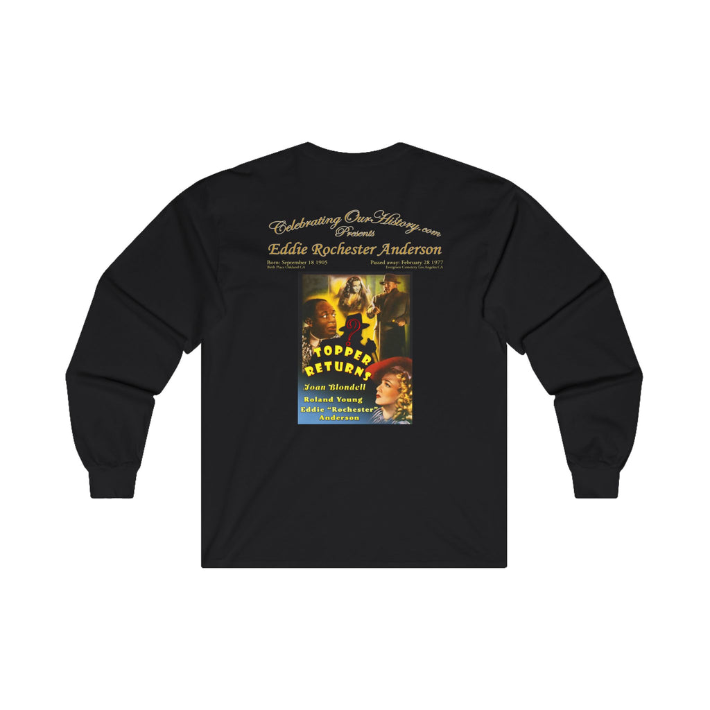 Eddie “Rochester” Anderson - Topper Returns (1941) - Front and Back Printed Concert Style Long Sleeve T-Shirt