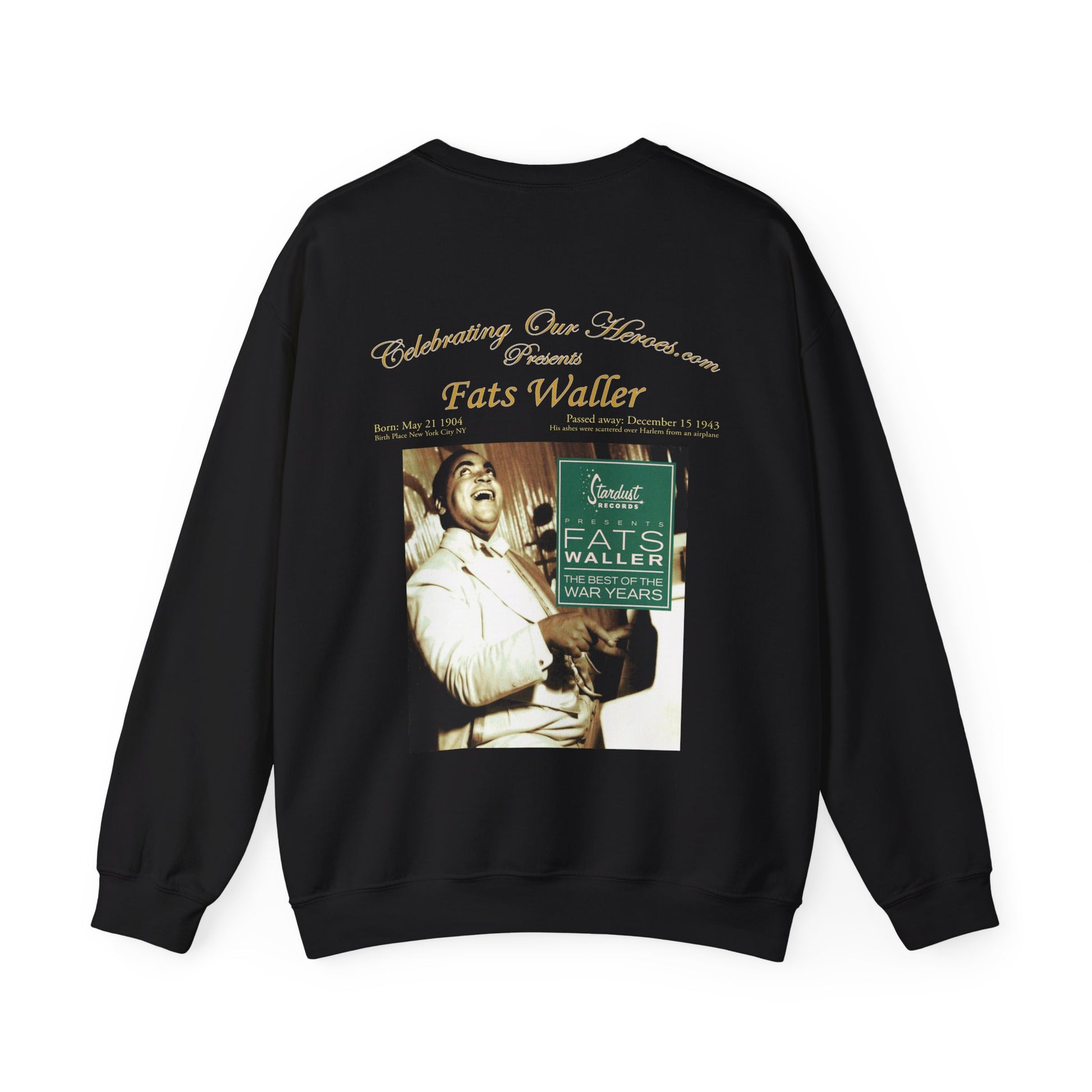 Fats Waller - The Best Of The War Years -  Front and Back Printed Concert Style Sweatshirt