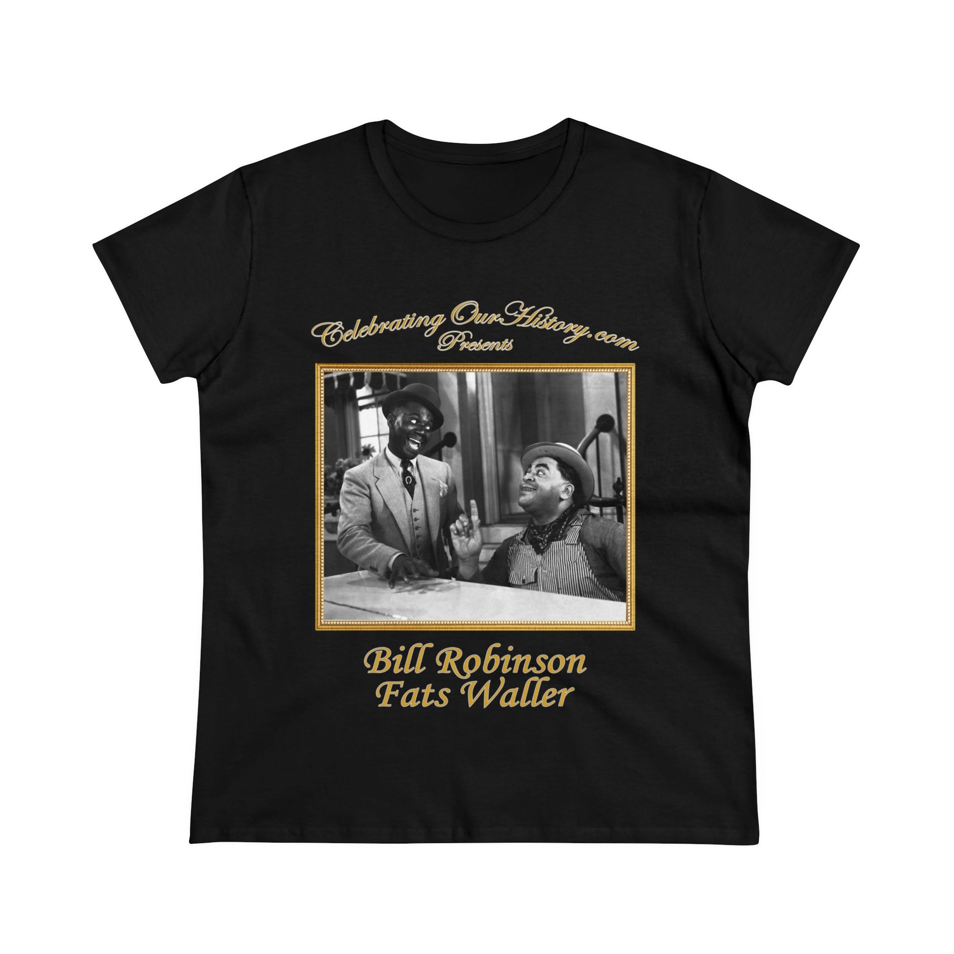 Bill Robinson And Fats Waller - Hooray For Love -  Front and Back Printed Concert Style Women's T-Shirt