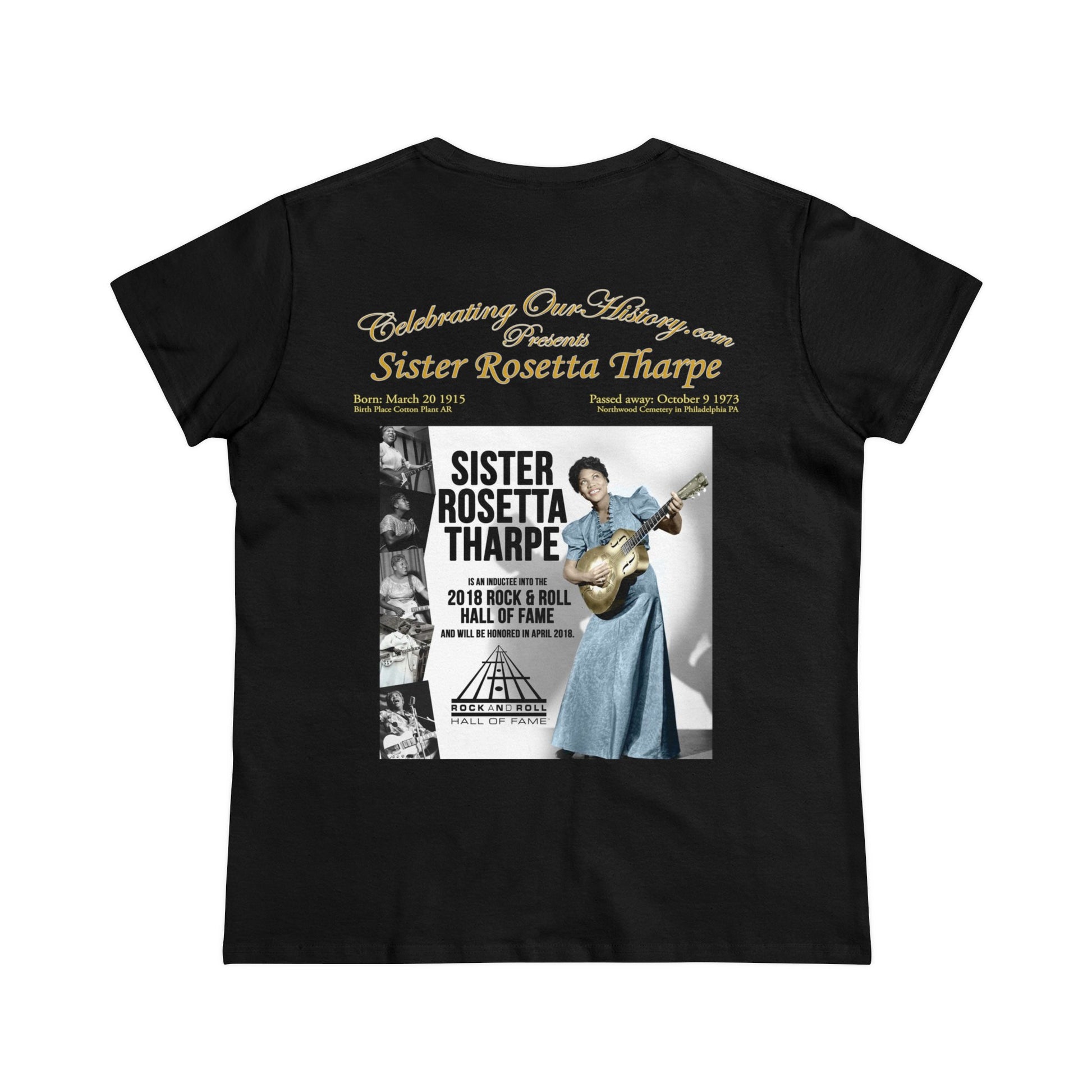 Sister Rosetta Tharpe - Rock And Roll Hall Of Fame -  Front and Back Printed Concert Style Women's T-Shirt