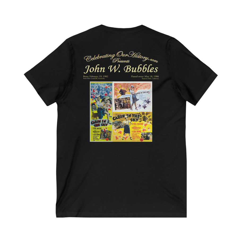 John W. Bubbles - Cabin in the Sky (1943) - Front and Back Printed Concert Style V-Neck T-Shirt