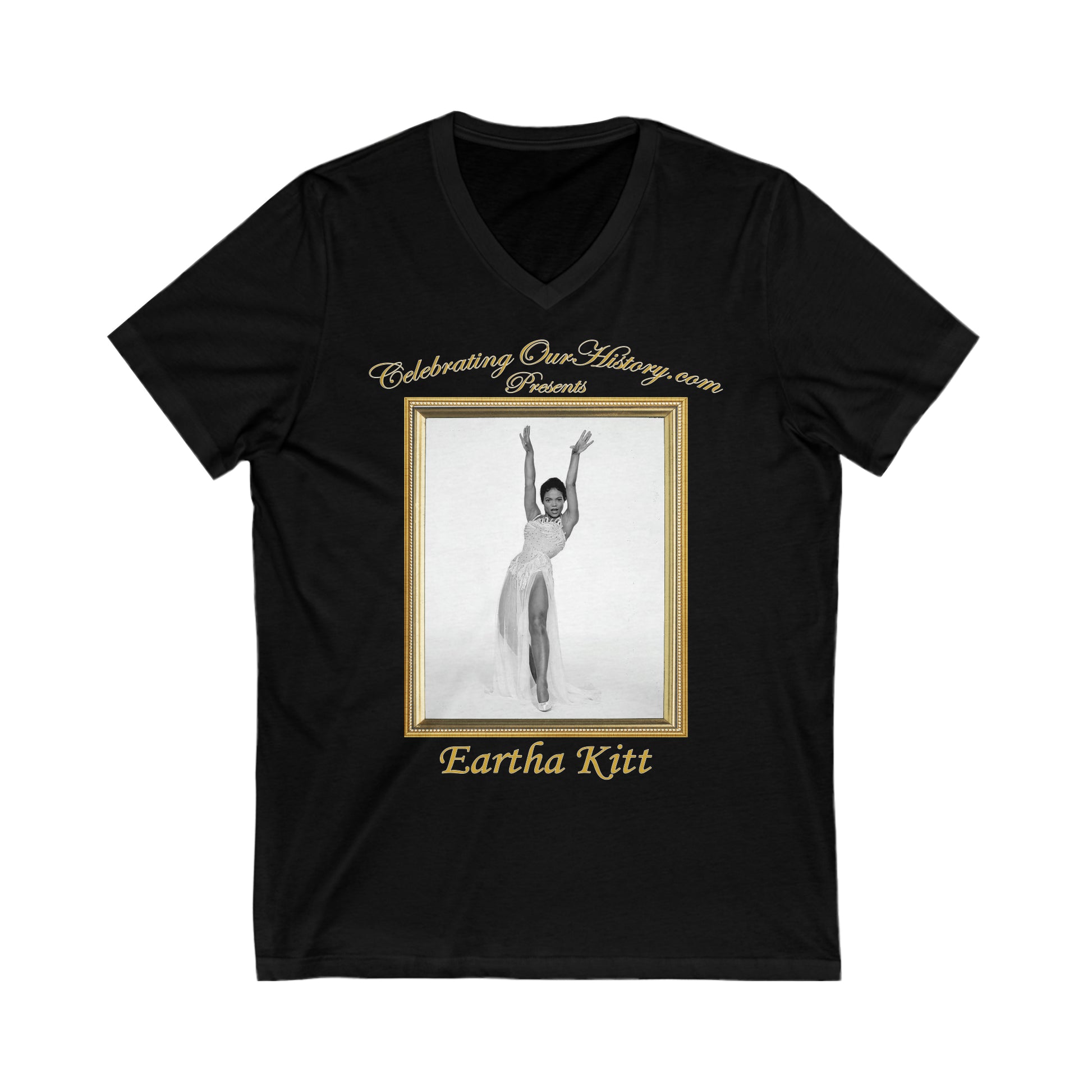 Eartha Kitt - St. Louis Blues (1958) v2 - Front and Back Printed Concert Style V-Neck T-Shirt
