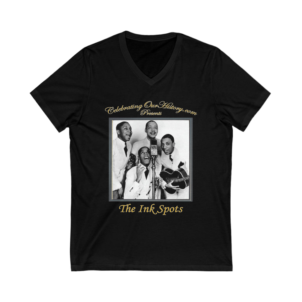 The Ink Spots - Nine Albums - Front and Back Printed Concert Style V-Neck T-Shirt