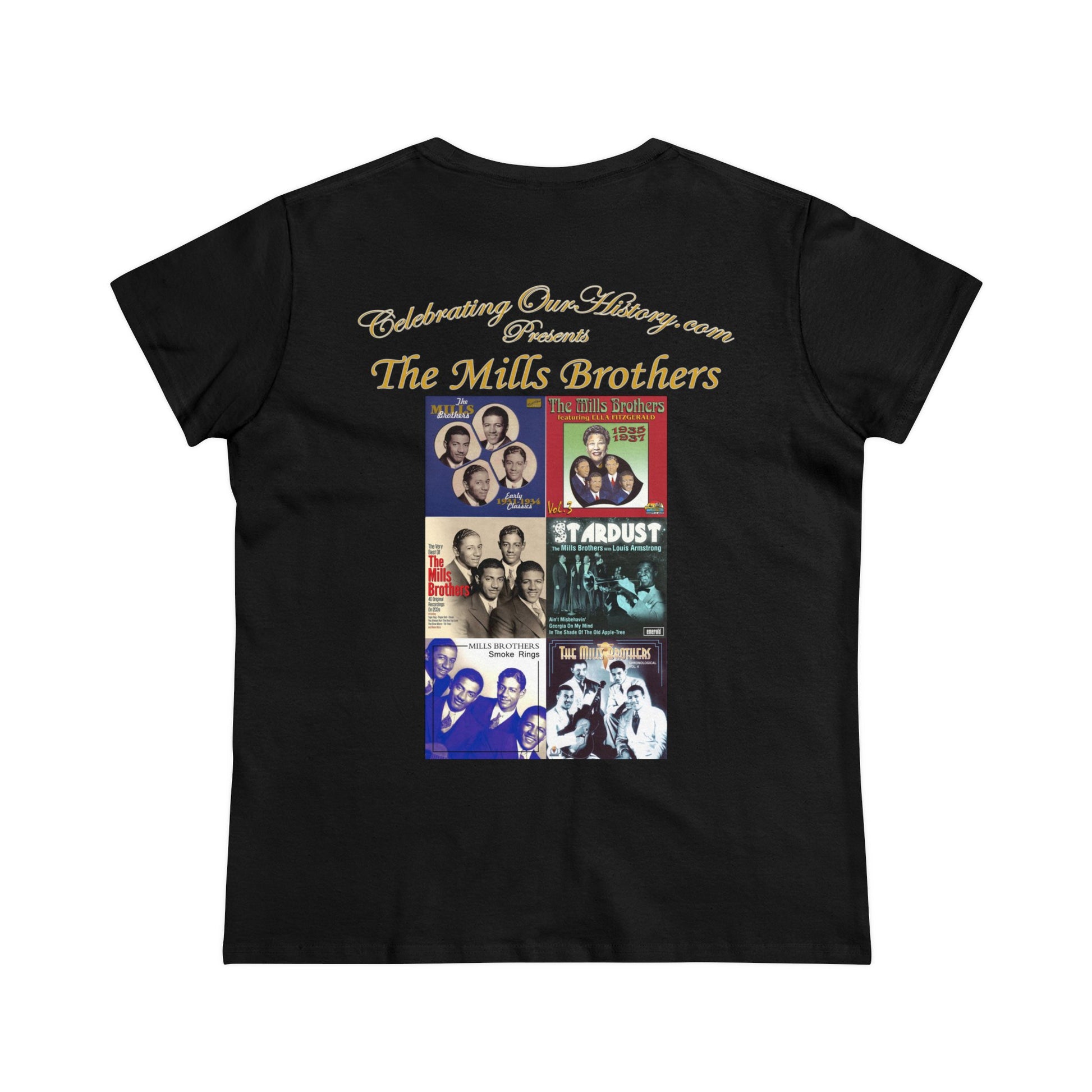 The Mills Brothers - Six Albums -  Front and Back Printed Concert Style Women's T-Shirt