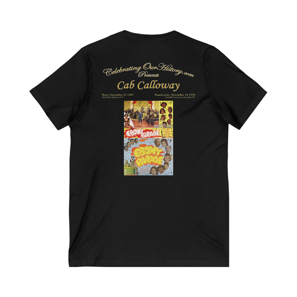 Cab Calloway - Ebony Parade (1947) - Front and Back Printed Concert Style V-Neck T-Shirt