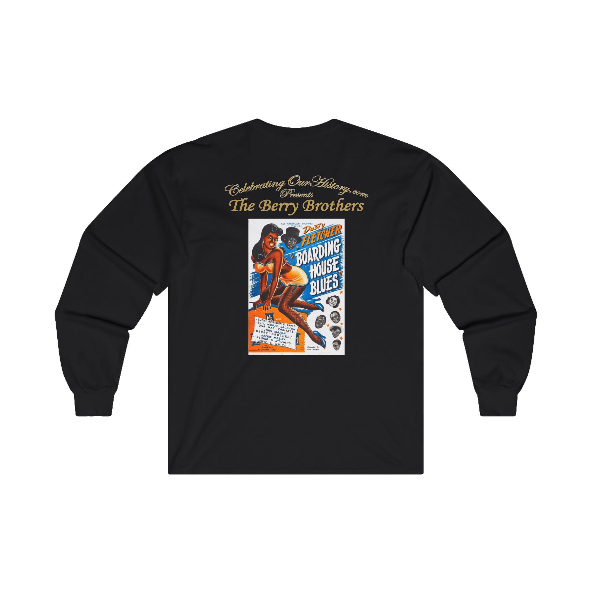 The Berry Brothers - Boarding House Blues (1948) - Front and Back Printed Concert Style Long Sleeve T-Shirt