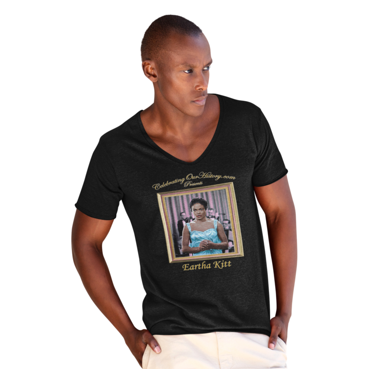 Eartha Kitt - St. Louis Blues (1958) - Front and Back Printed Concert Style V-Neck T-Shirt