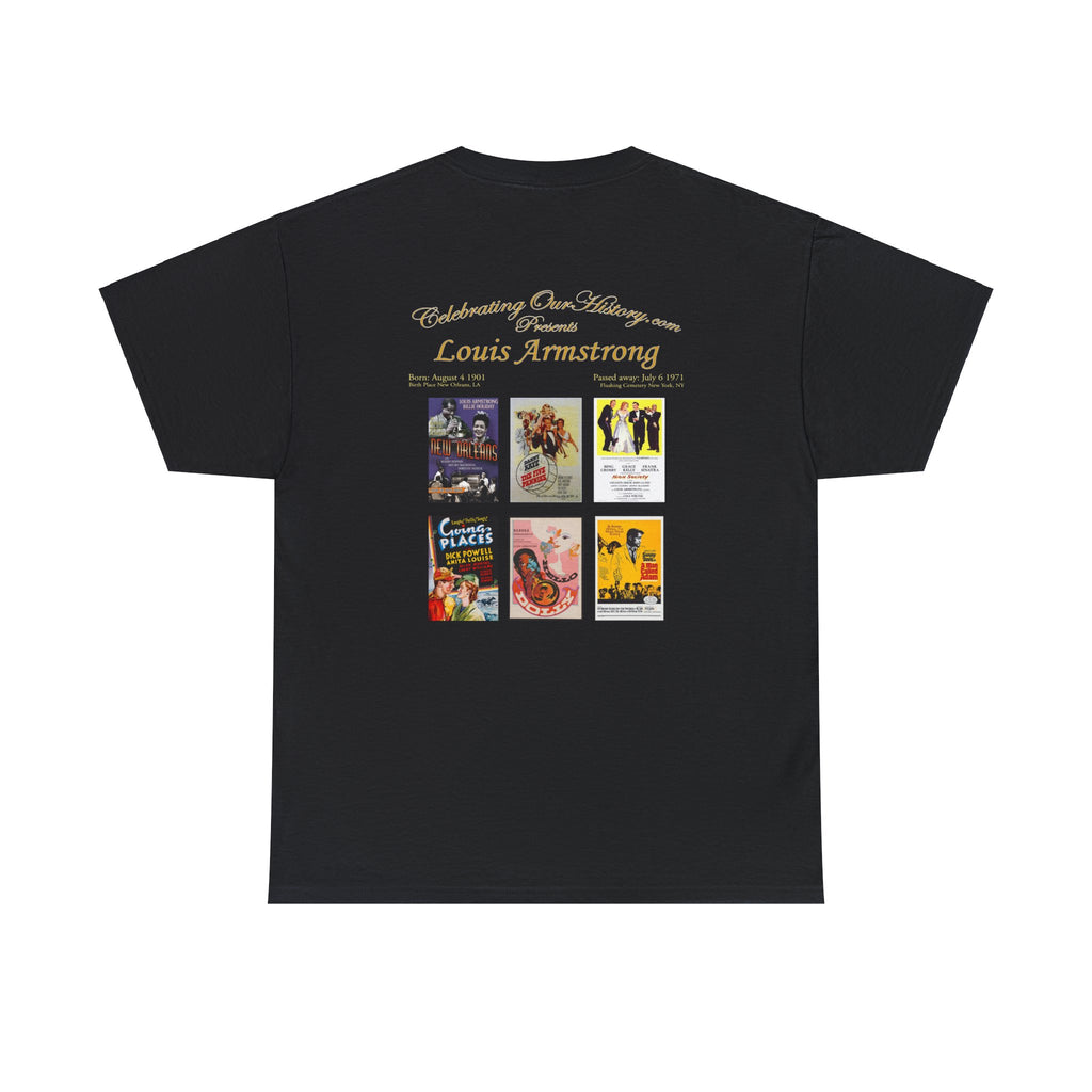 Louis Armstrong - Six Movie Posters -  Front and Back Printed Concert Style T-Shirt