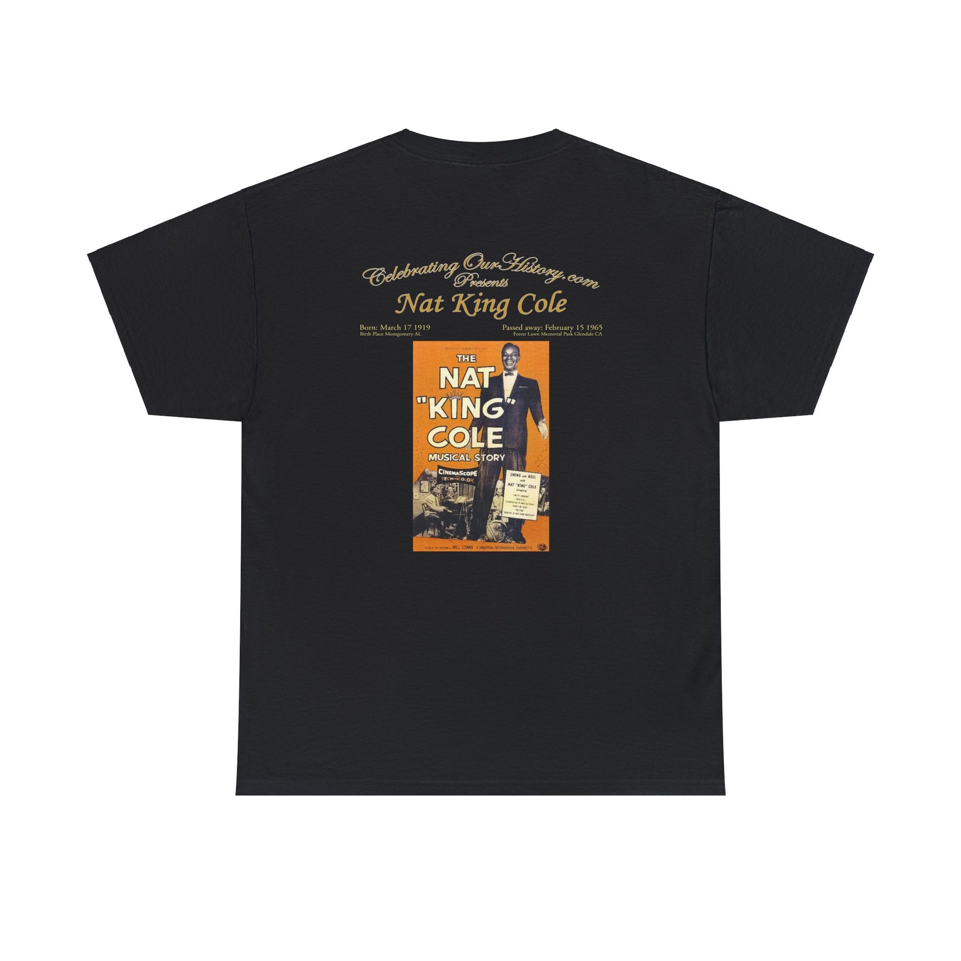 Nat King Cole - The Nat King Cole Musical Story (1955) -  Front and Back Printed Concert Style T-Shirt