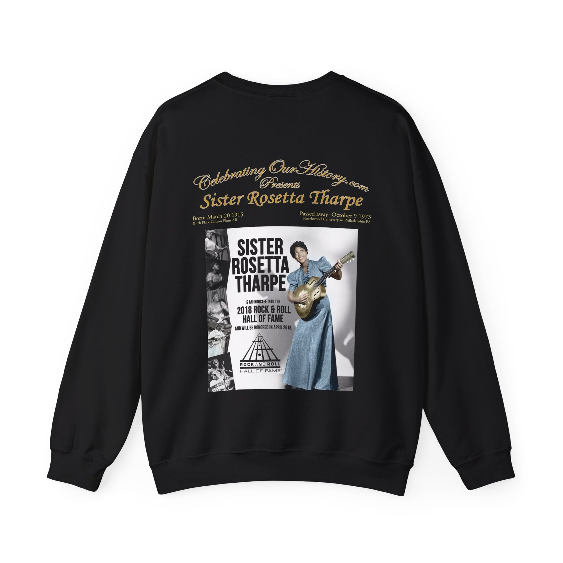Sister Rosetta Tharpe - Rock And Roll Hall Of Fame -  Front and Back Printed Concert Style Sweatshirt