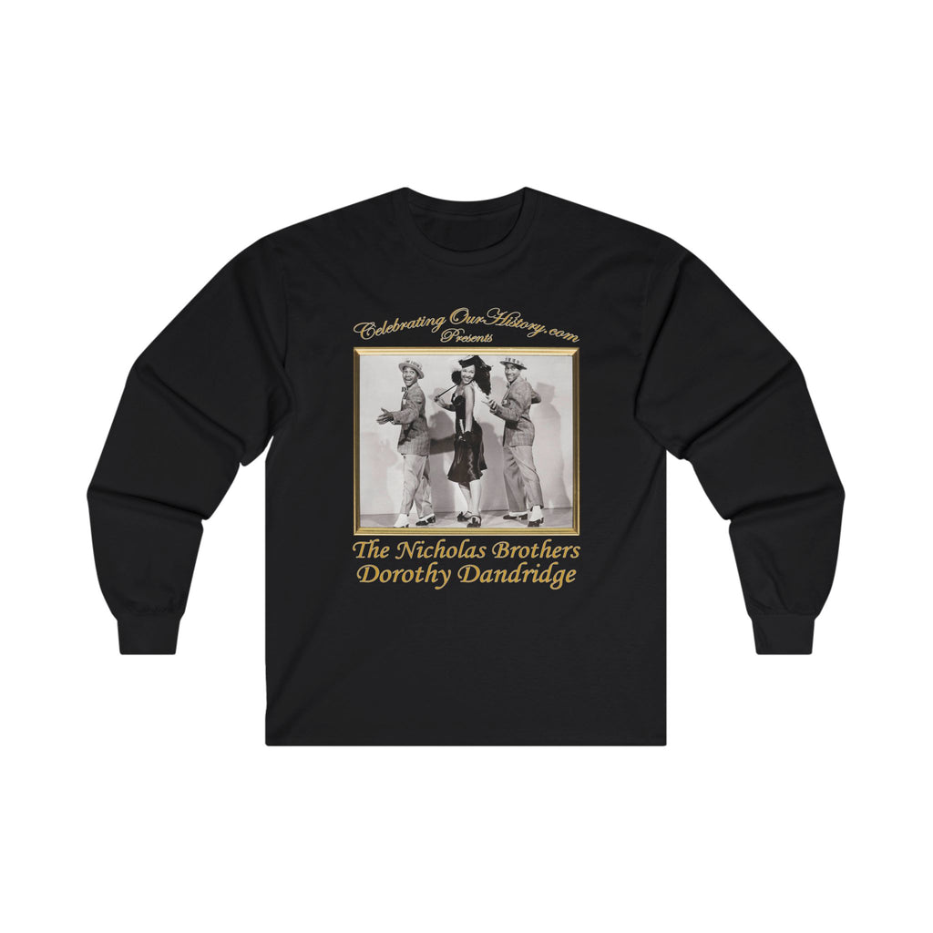 The Nicholas Brothers and Dorothy Dandridge - Sun Valley Serenade (1941) v2 - Front and Back Printed Concert Style Long Sleeve T-Shirt