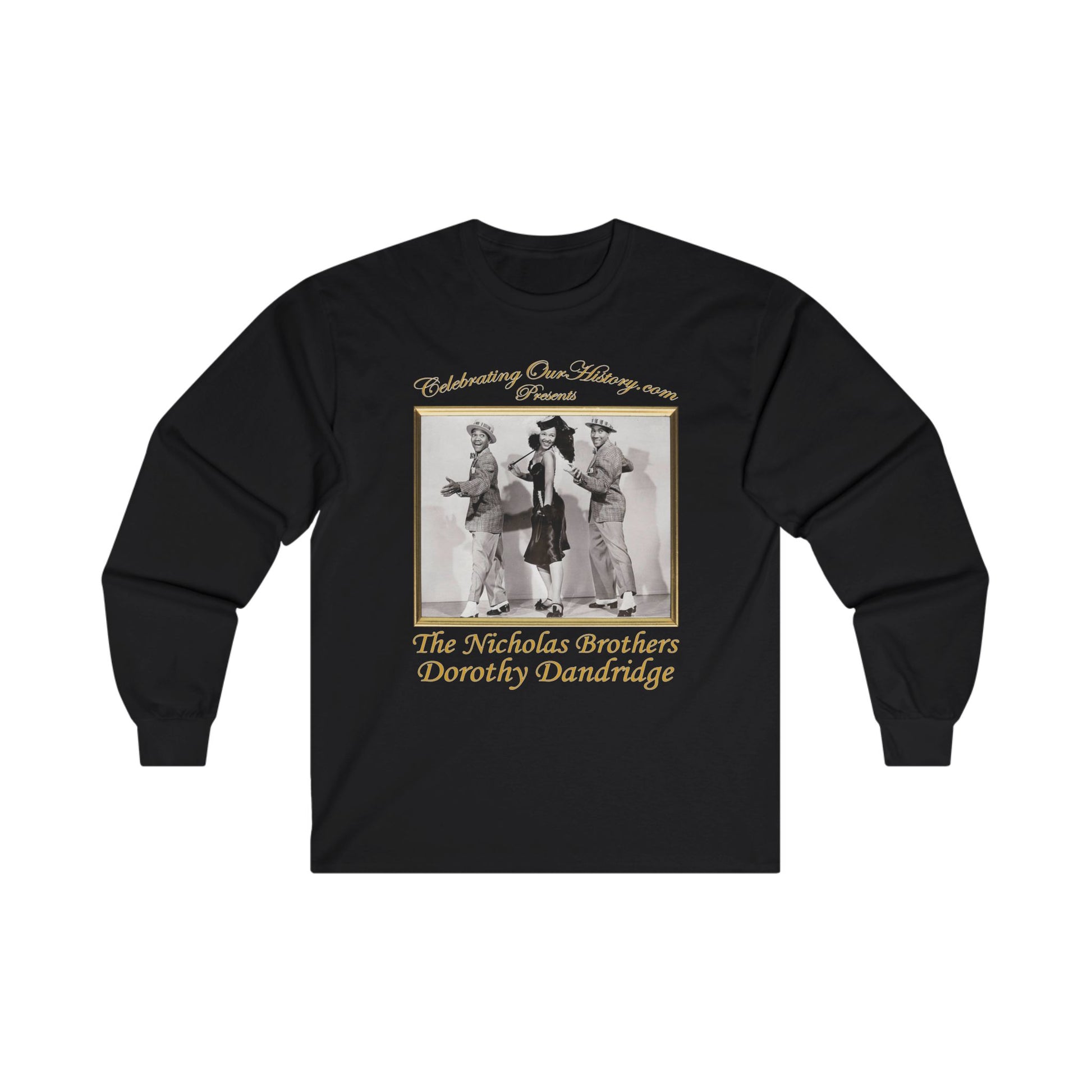 The Nicholas Brothers and Dorothy Dandridge - Sun Valley Serenade (1941) v2 - Front and Back Printed Concert Style Long Sleeve T-Shirt