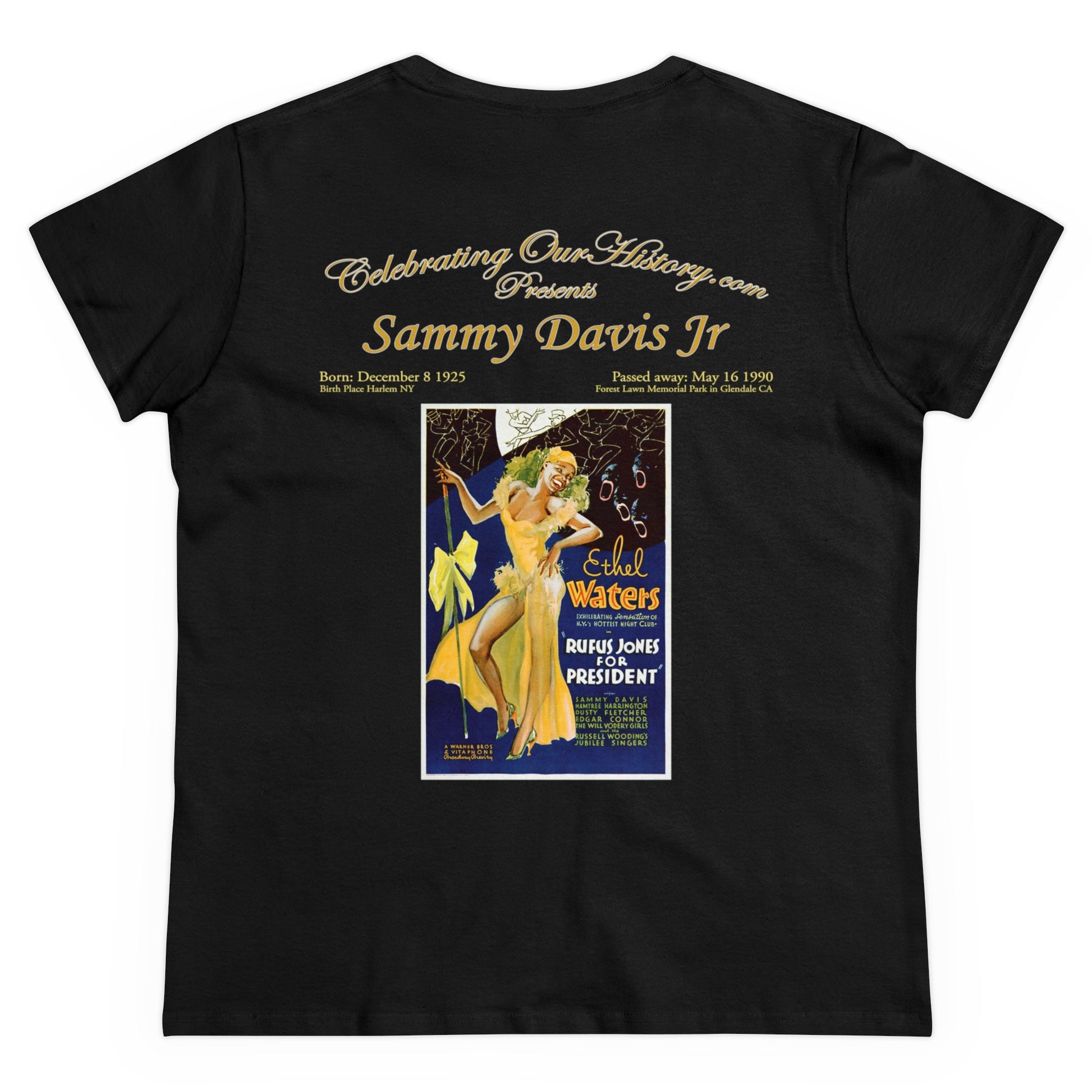 Sammy Davis Jr - Rufus Jones For President (1933) -  Front and Back Printed Concert Style Women's T-Shirt
