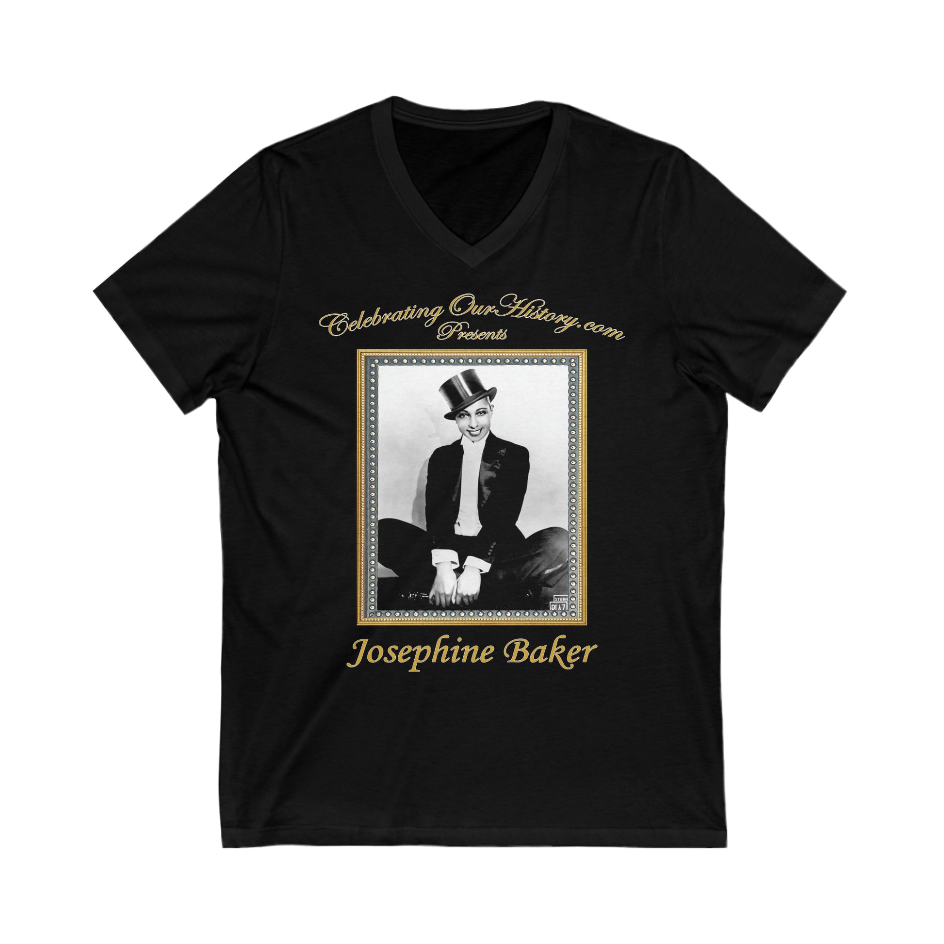 Josephine Baker - J'ai Deux Amours v2 - Front and Back Printed Concert Style V-Neck T-Shirt