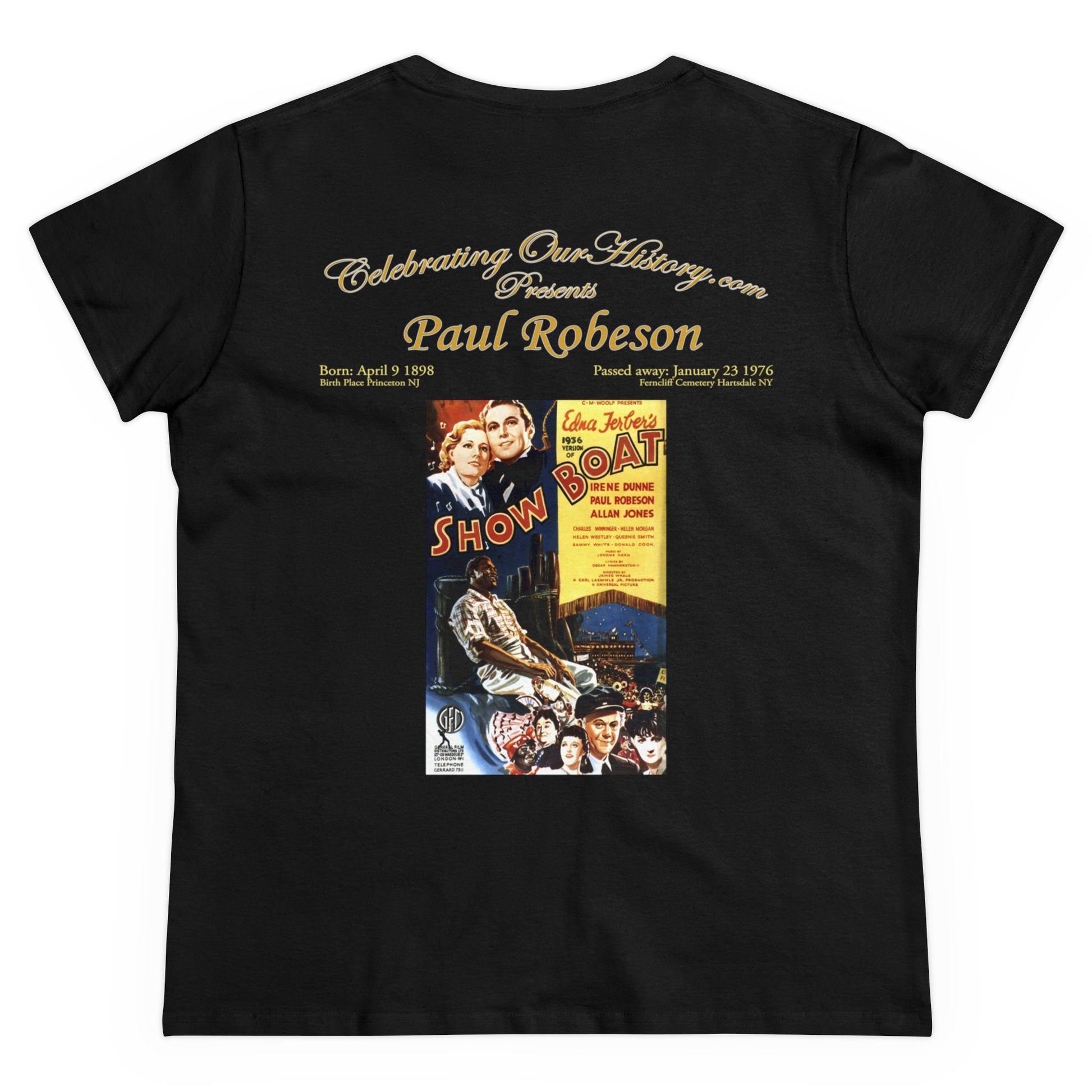 Paul Robeson - Show Boat (1936) -  Front and Back Printed Concert Style Women's T-Shirt