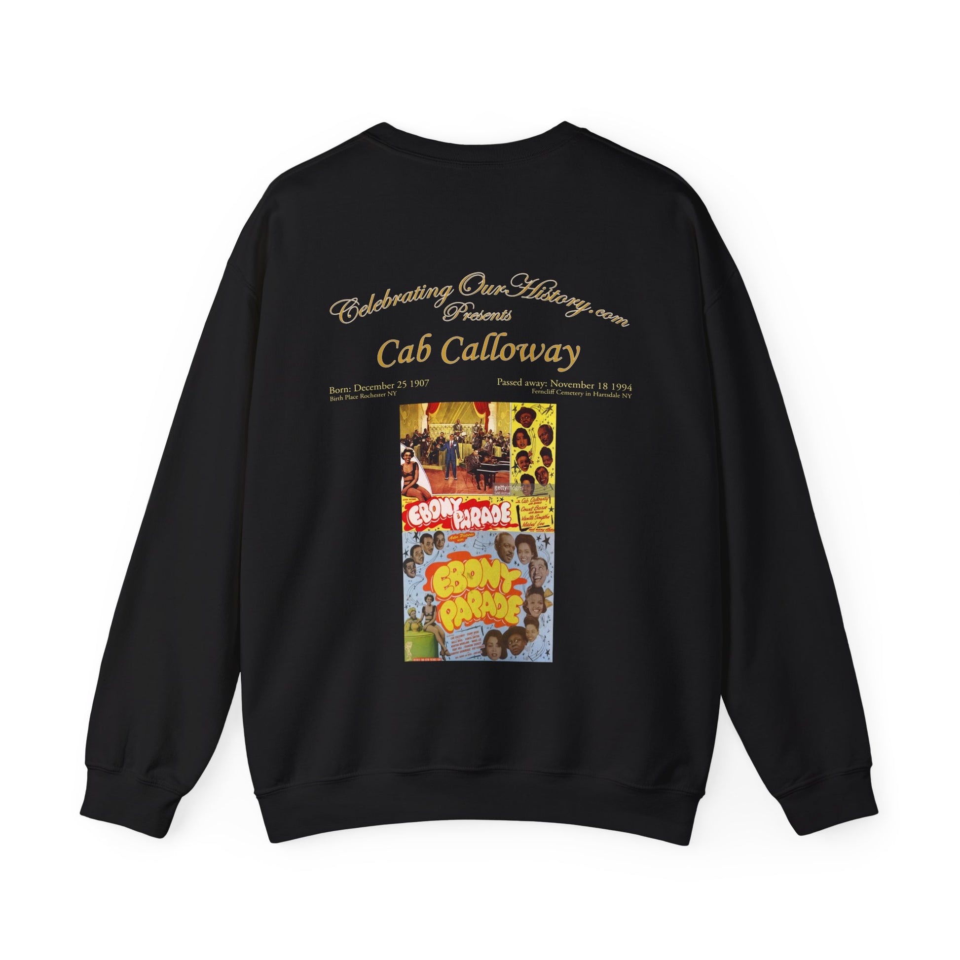 Cab Calloway - Ebony Parade (1947) -  Front and Back Printed Concert Style Sweatshirt
