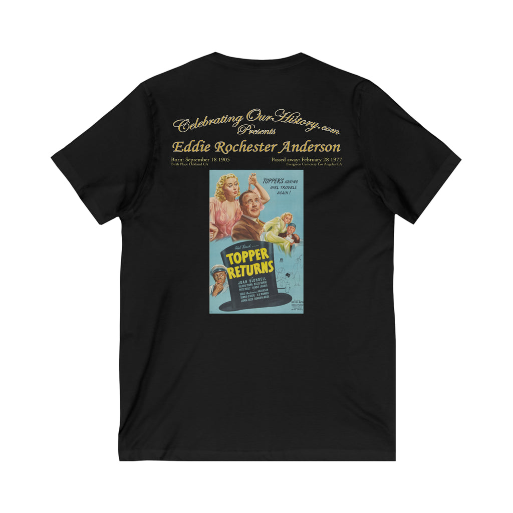 Eddie “Rochester” Anderson - Topper Returns (1941) v2 - Front and Back Printed Concert Style V-Neck T-Shirt