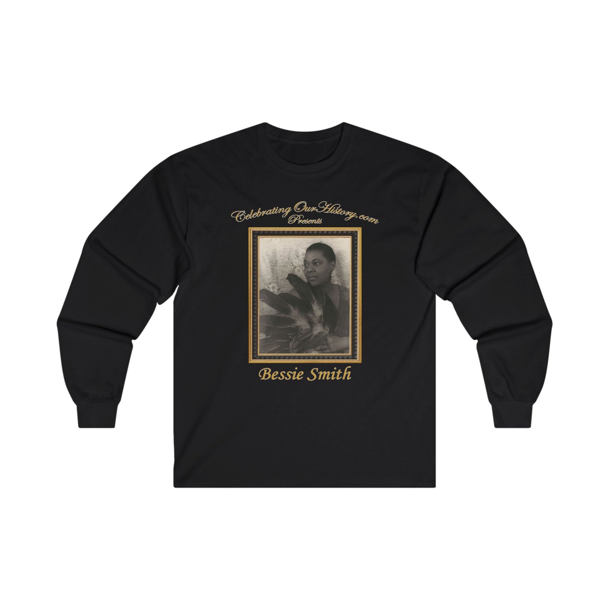 Bessie Smith - New Race Records - Front and Back Printed Concert Style Long Sleeve T-Shirt