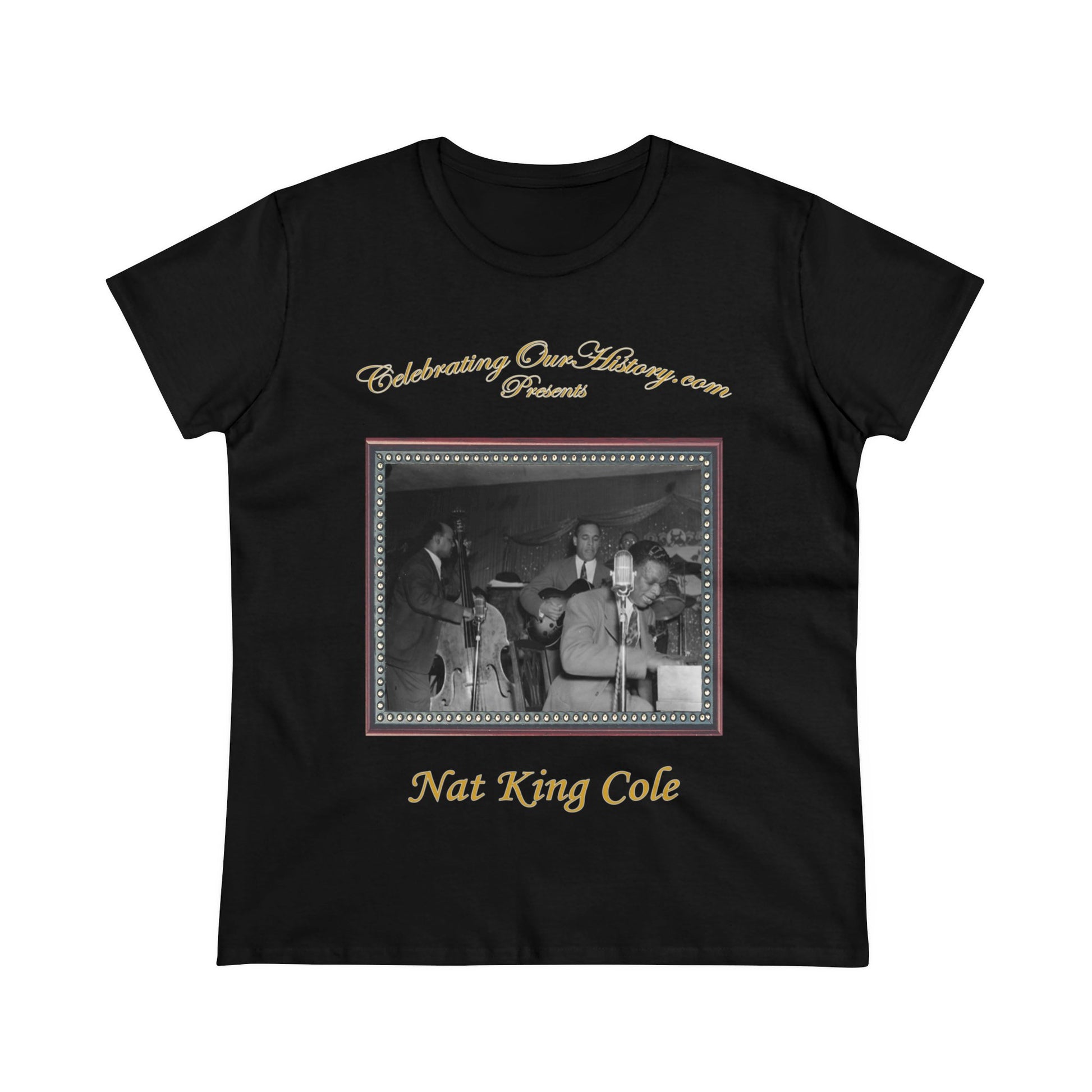 Nat King Cole - The Nat King Cole Trio v2 -  Front and Back Printed Concert Style Women's T-Shirt