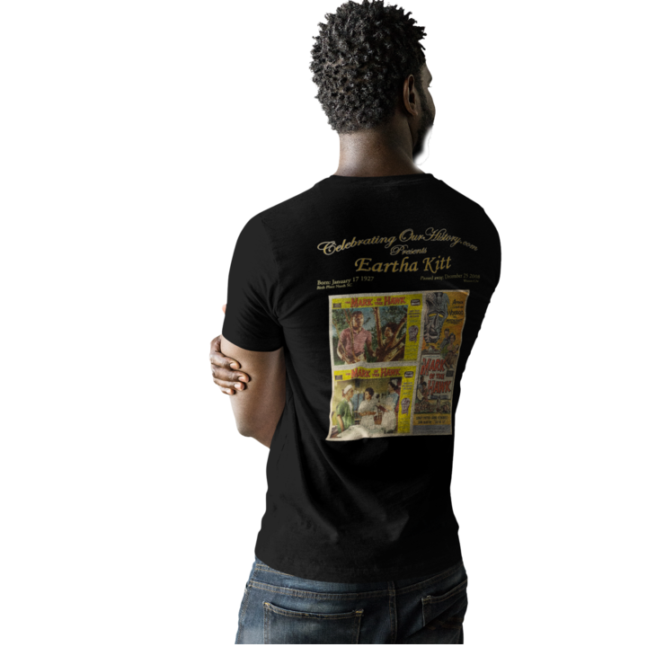 Eartha Kitt - Mark Of The Hawk (1957) - Front and Back Printed Concert Style V-Neck T-Shirt