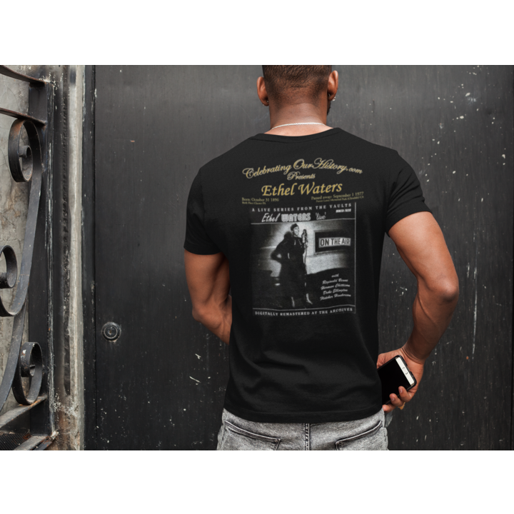 Ethel Waters - Ethel Waters Live - Front and Back Printed Concert Style V-Neck T-Shirt