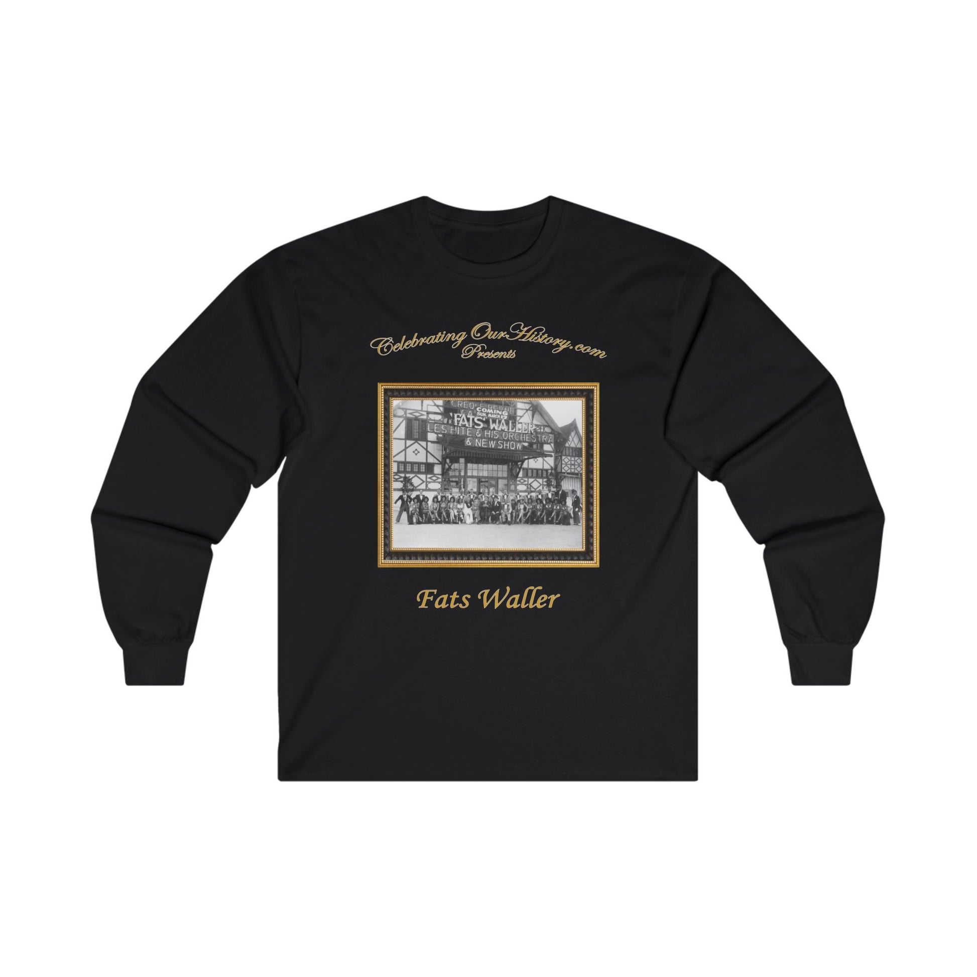 Fats Waller - Riverview Ballroom - Front and Back Printed Concert Style Long Sleeve T-Shirt
