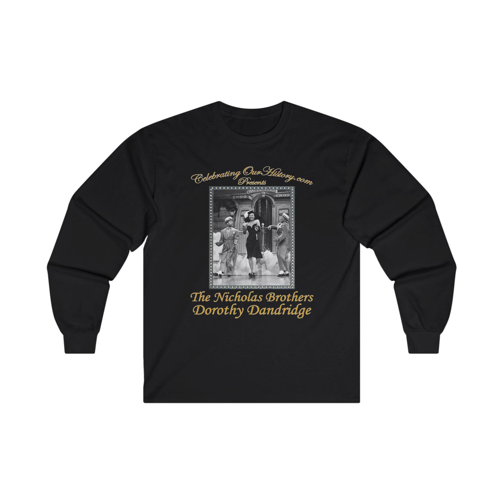 The Nicholas Brothers and Dorothy Dandridge - Sun Valley Serenade (1941) v1 - Front and Back Printed Concert Style Long Sleeve T-Shirt