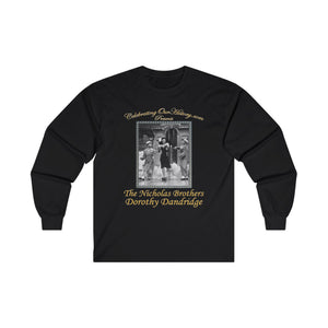 The Nicholas Brothers and Dorothy Dandridge - Sun Valley Serenade (1941) v1 - Front and Back Printed Concert Style Long Sleeve T-Shirt