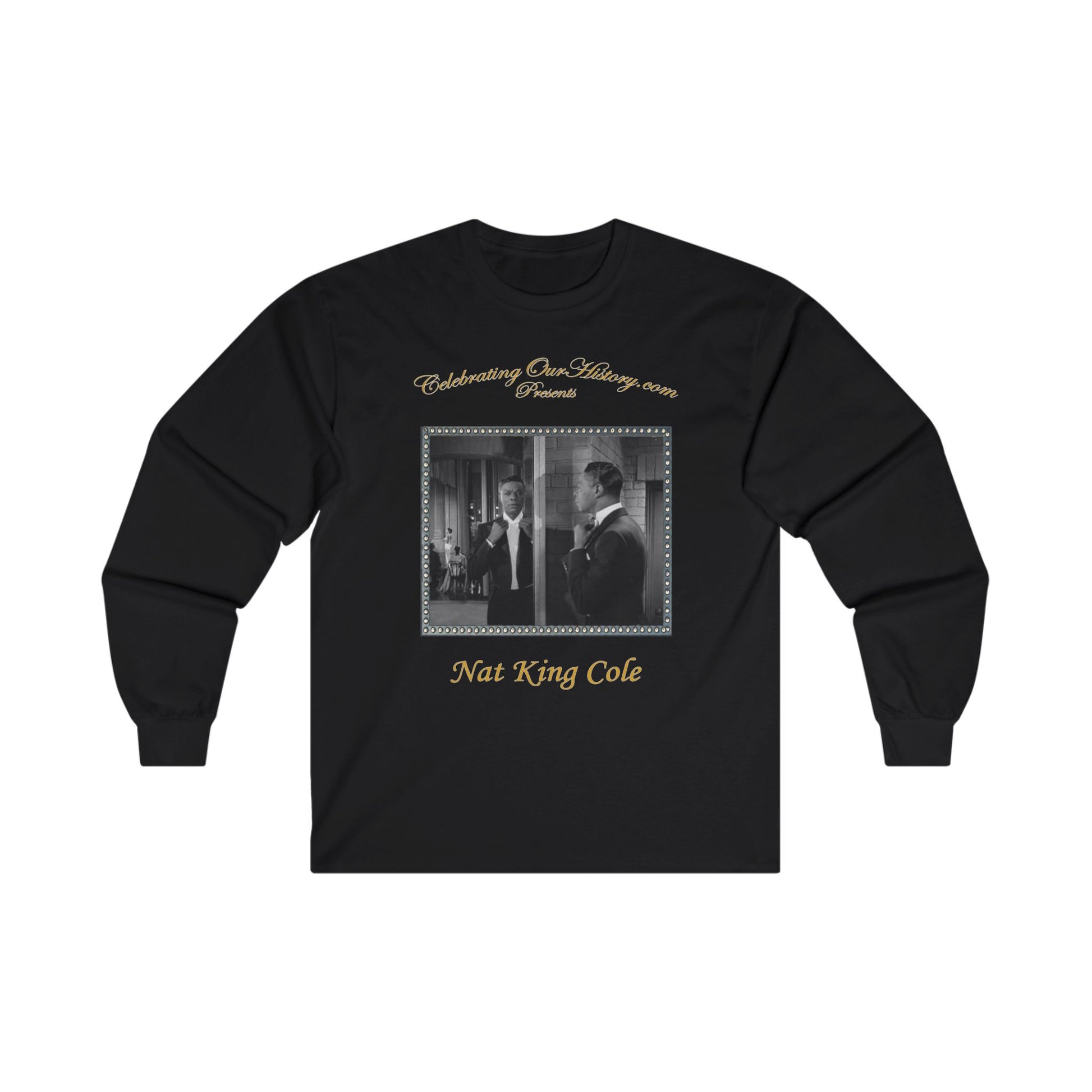 Nat King Cole - St. Louis Blues (1958) v2 - Front and Back Printed Concert Style Long Sleeve T-Shirt
