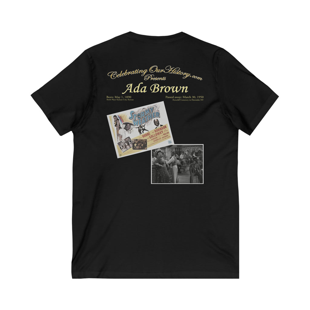 Ada Brown - Stormy Weather (1943) - Front and Back Printed Concert Style V-Neck T-Shirt