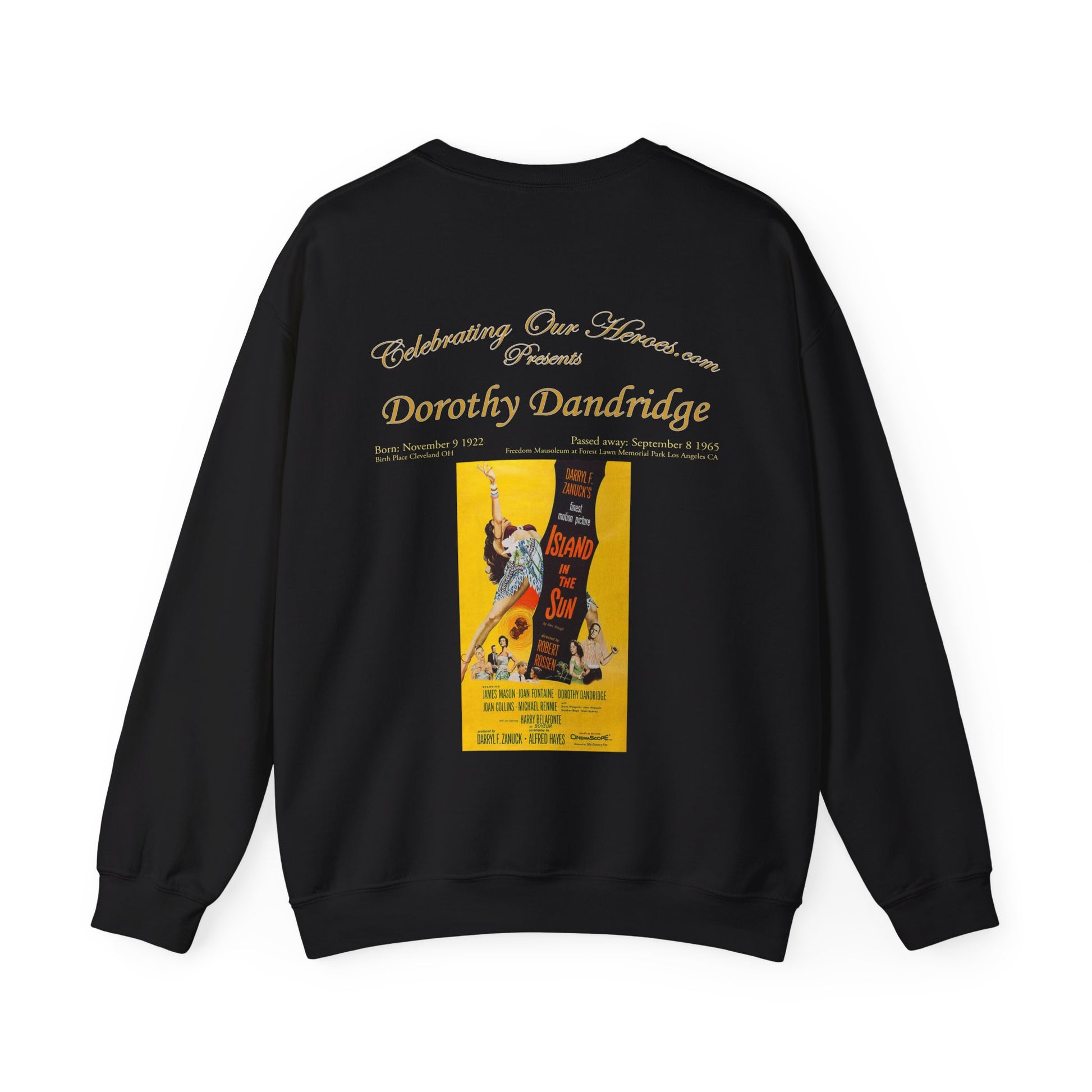Dorothy Dandridge - Island In The Sun (1957) -  Front and Back Printed Concert Style Sweatshirt