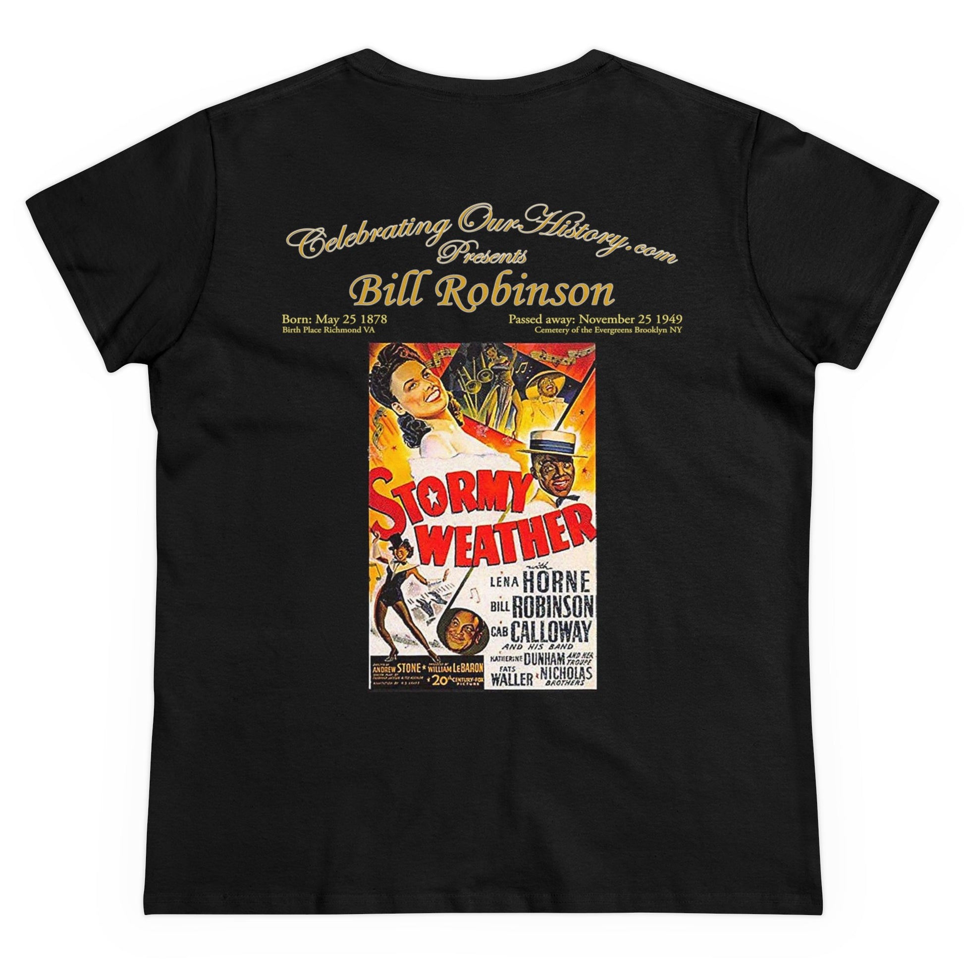 Bill Robinson - Stormy Weather (1943) v2 -  Front and Back Printed Concert Style Women's T-Shirt