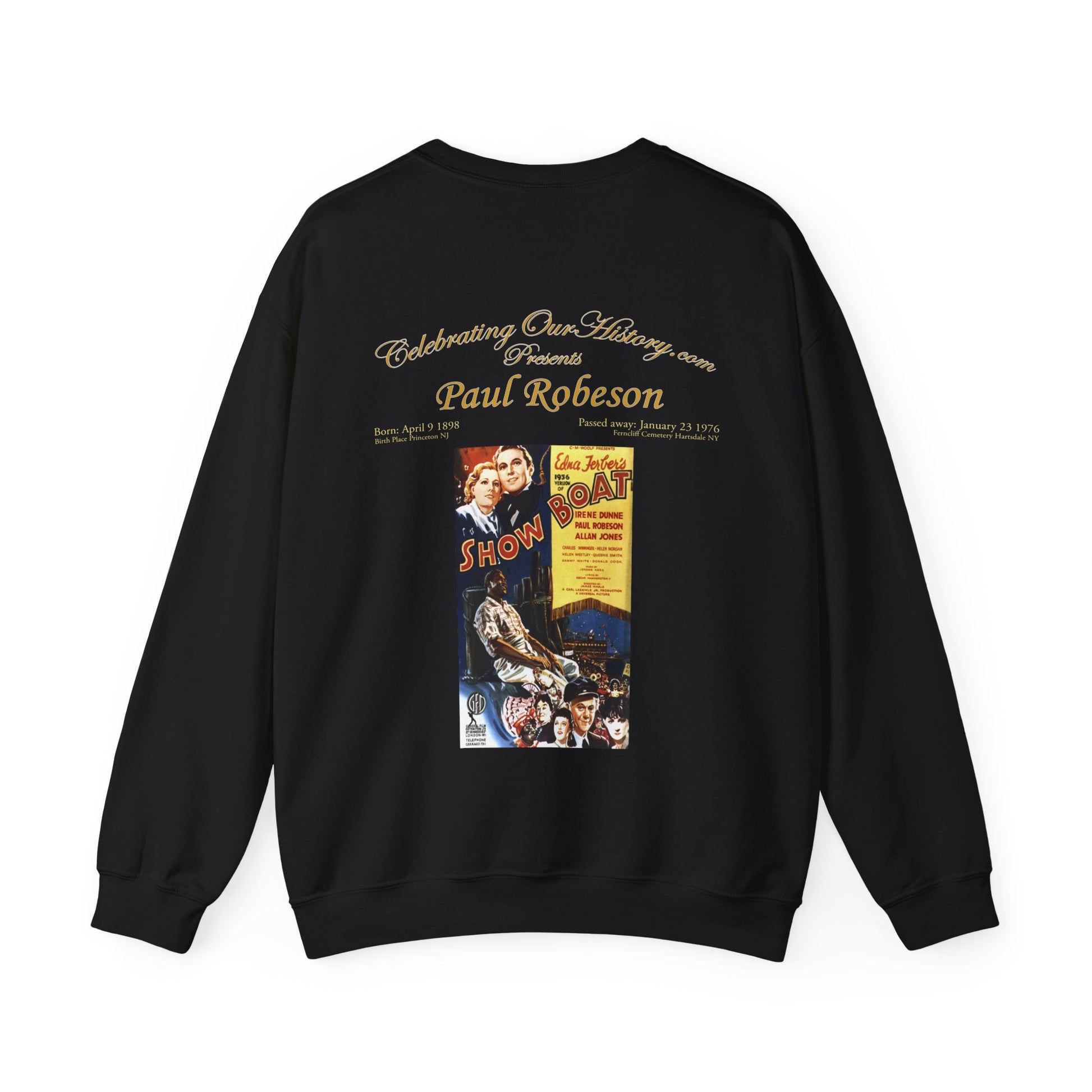 Paul Robeson - Show Boat (1936) -  Front and Back Printed Concert Style Sweatshirt