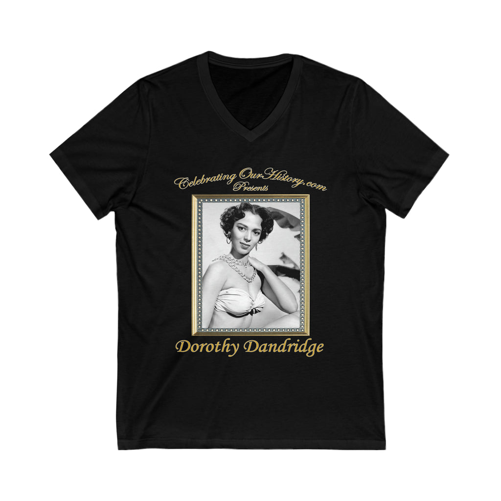 Dorothy Dandridge - Ebony Cover - Front and Back Printed Concert Style V-Neck T-Shirt