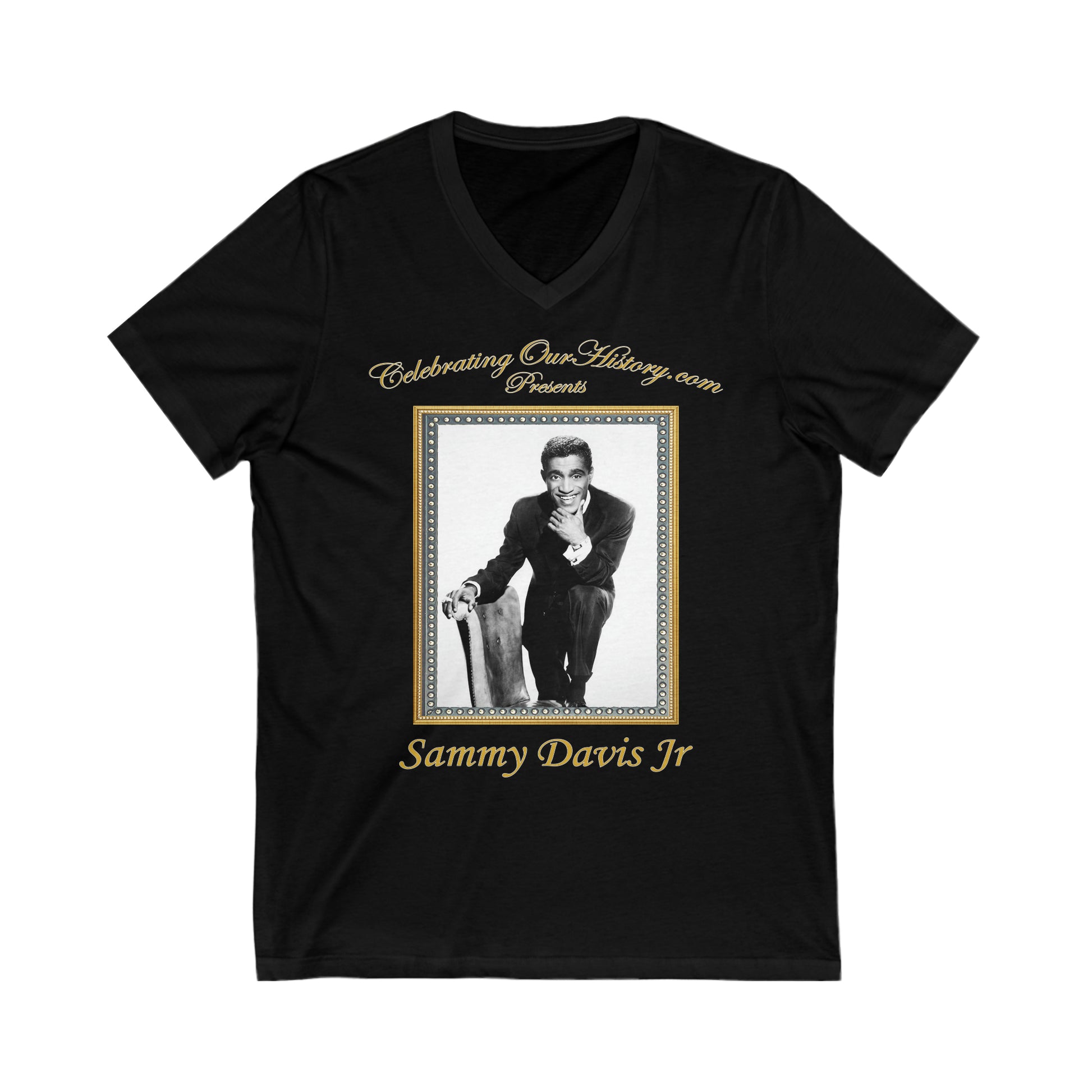 Sammy Davis Jr - Four Albums - Front and Back Printed Concert Style V-Neck T-Shirt