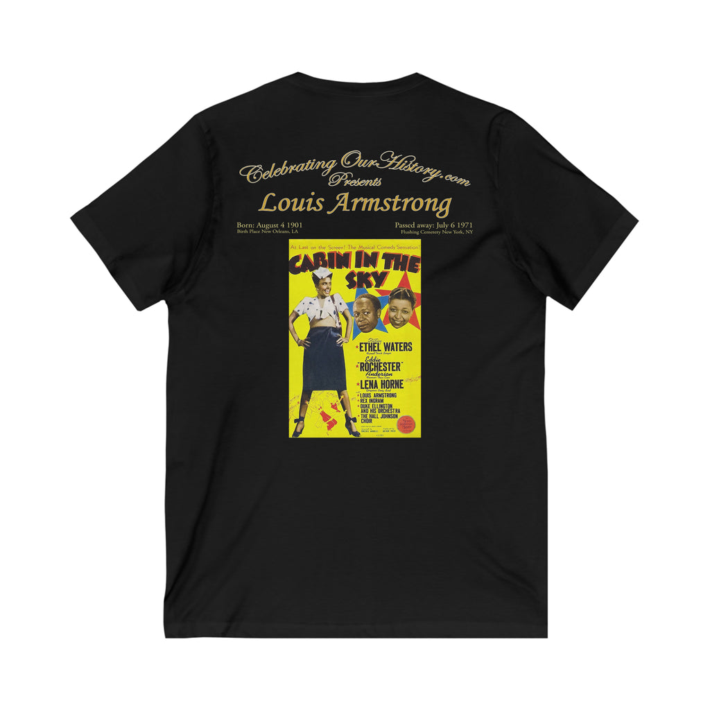 Louis Armstrong - Cabin in the Sky (1943) - Front and Back Printed Concert Style V-Neck T-Shirt
