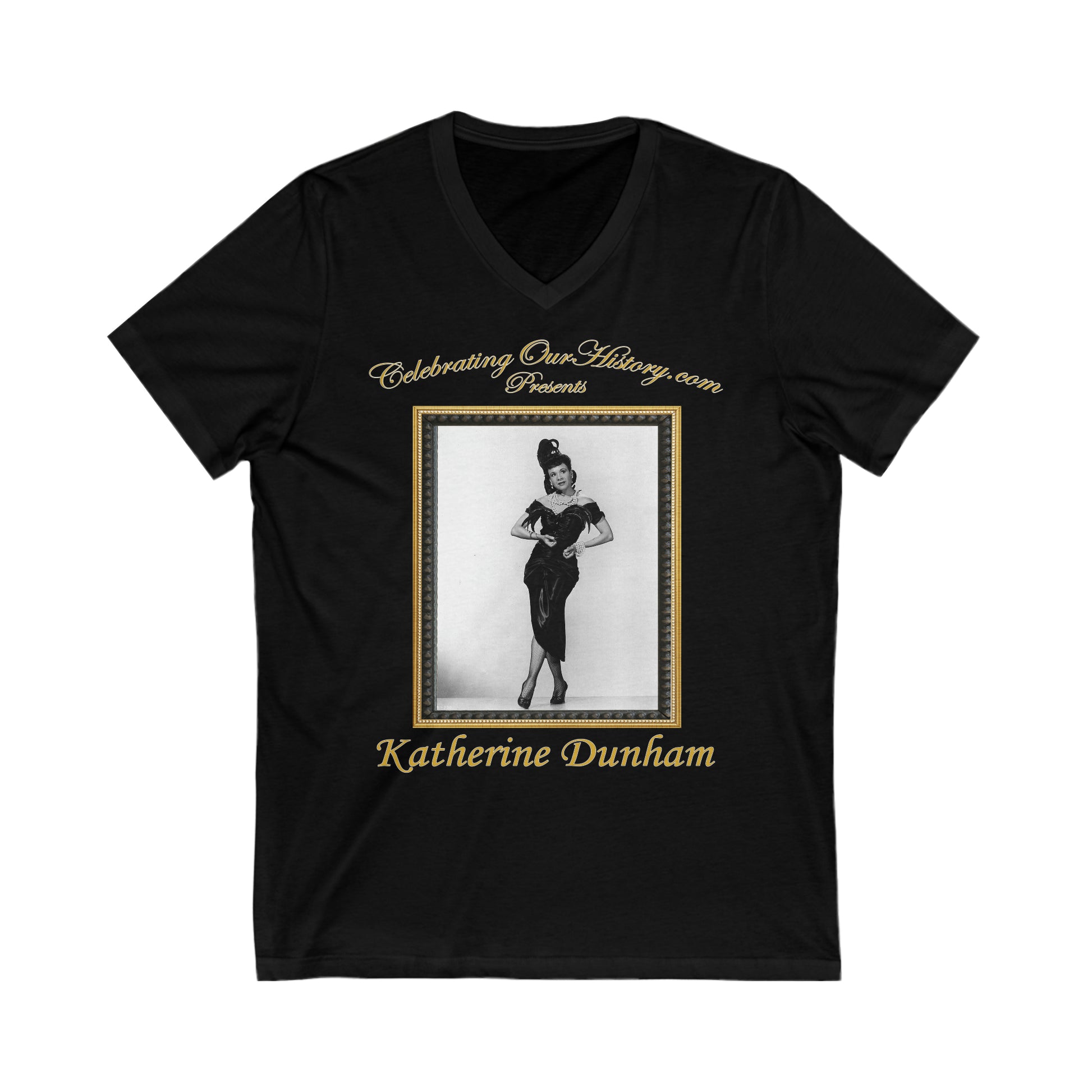 Katherine Dunham - Stormy Weather (1943) - Front and Back Printed Concert Style V-Neck T-Shirt